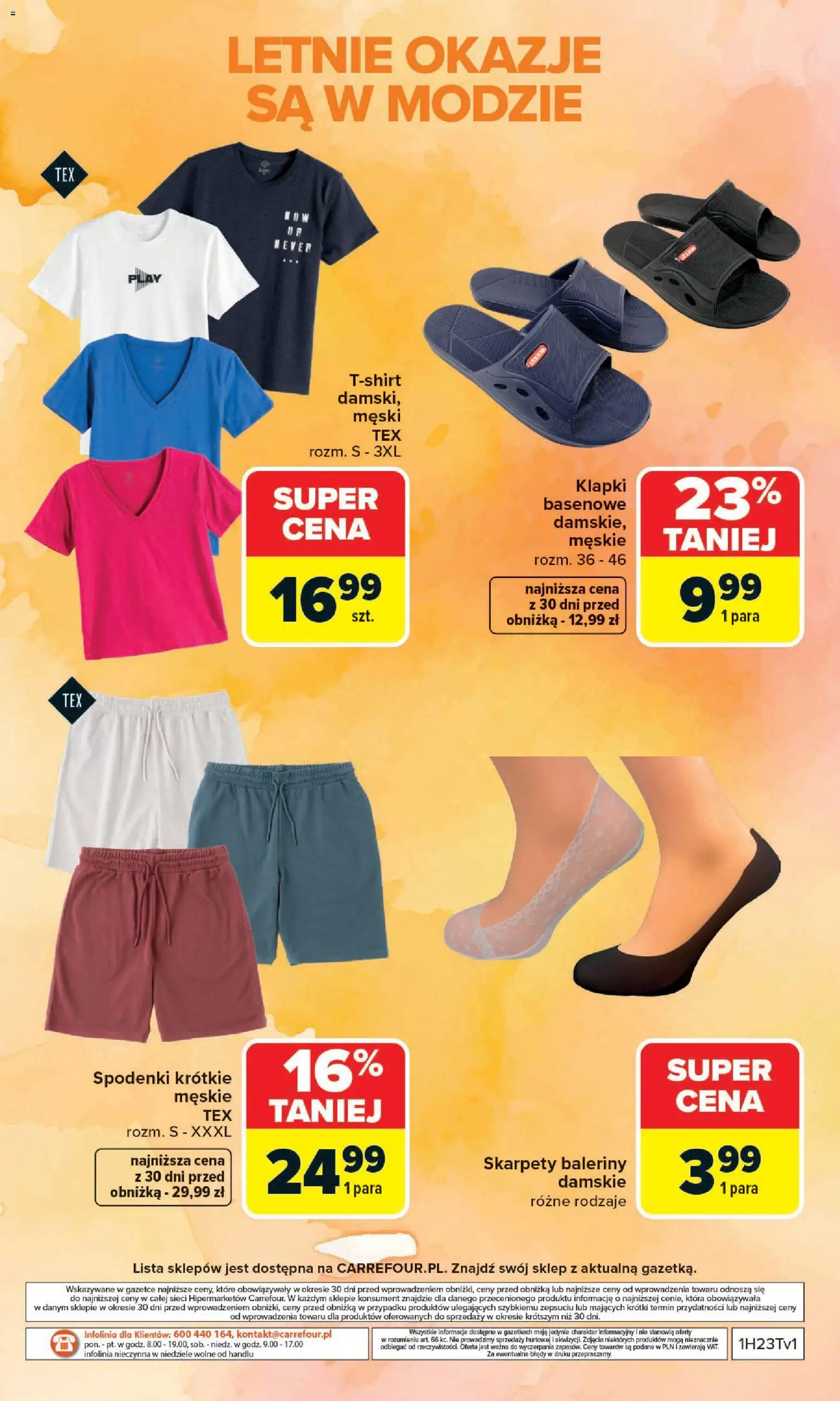 Carrefour gazetka - Stylizacje na letnie okazje od 01.06.2026 | Strona: 12 | Produkty: Spodenki, Skarpety, Baleriny, Klapki
