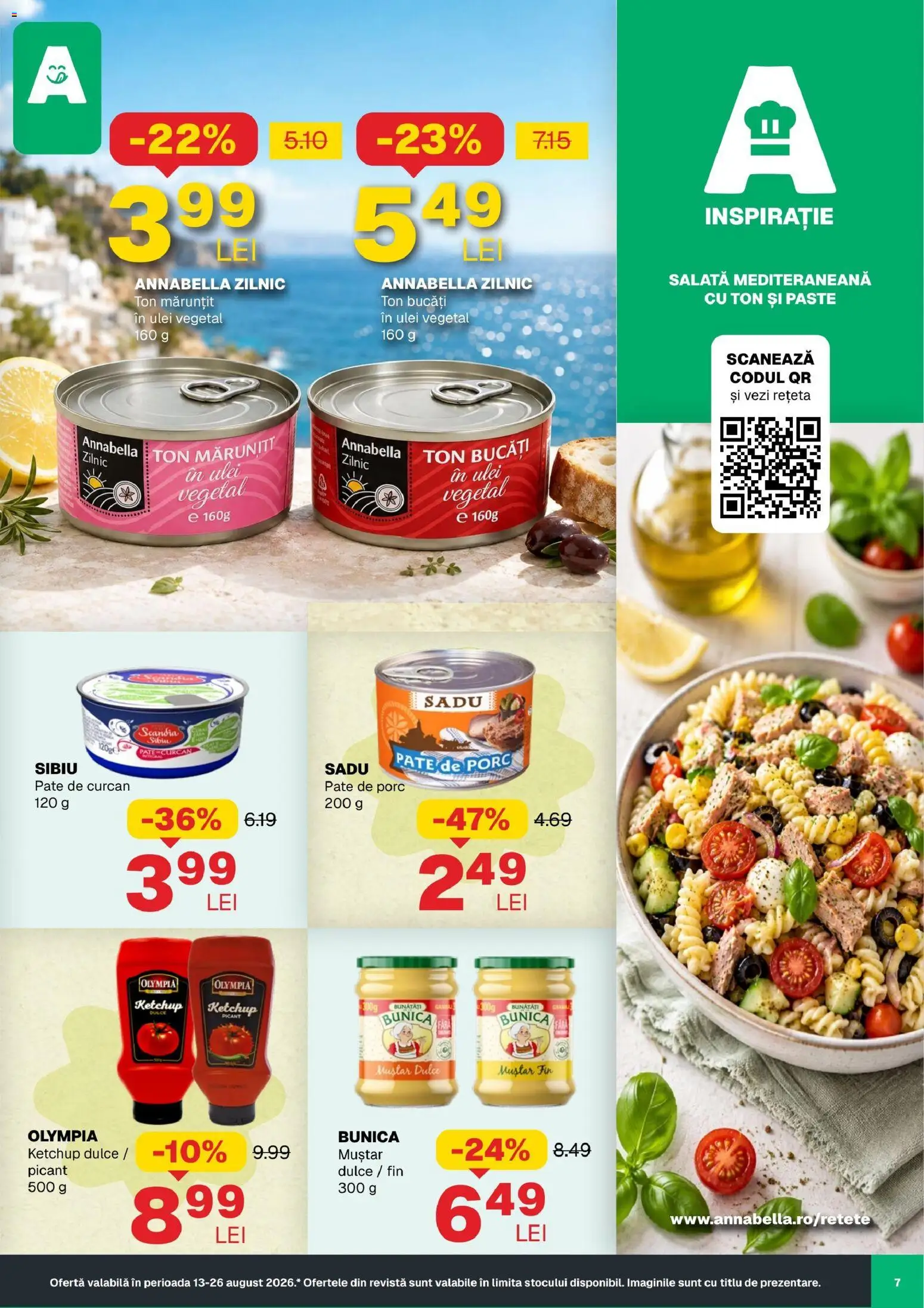 Noul catalog Annabella – valabil de la 13.08.2026 | Pagină: 7 | Produse: Pate de Porc, Ulei, Paste, Ketchup