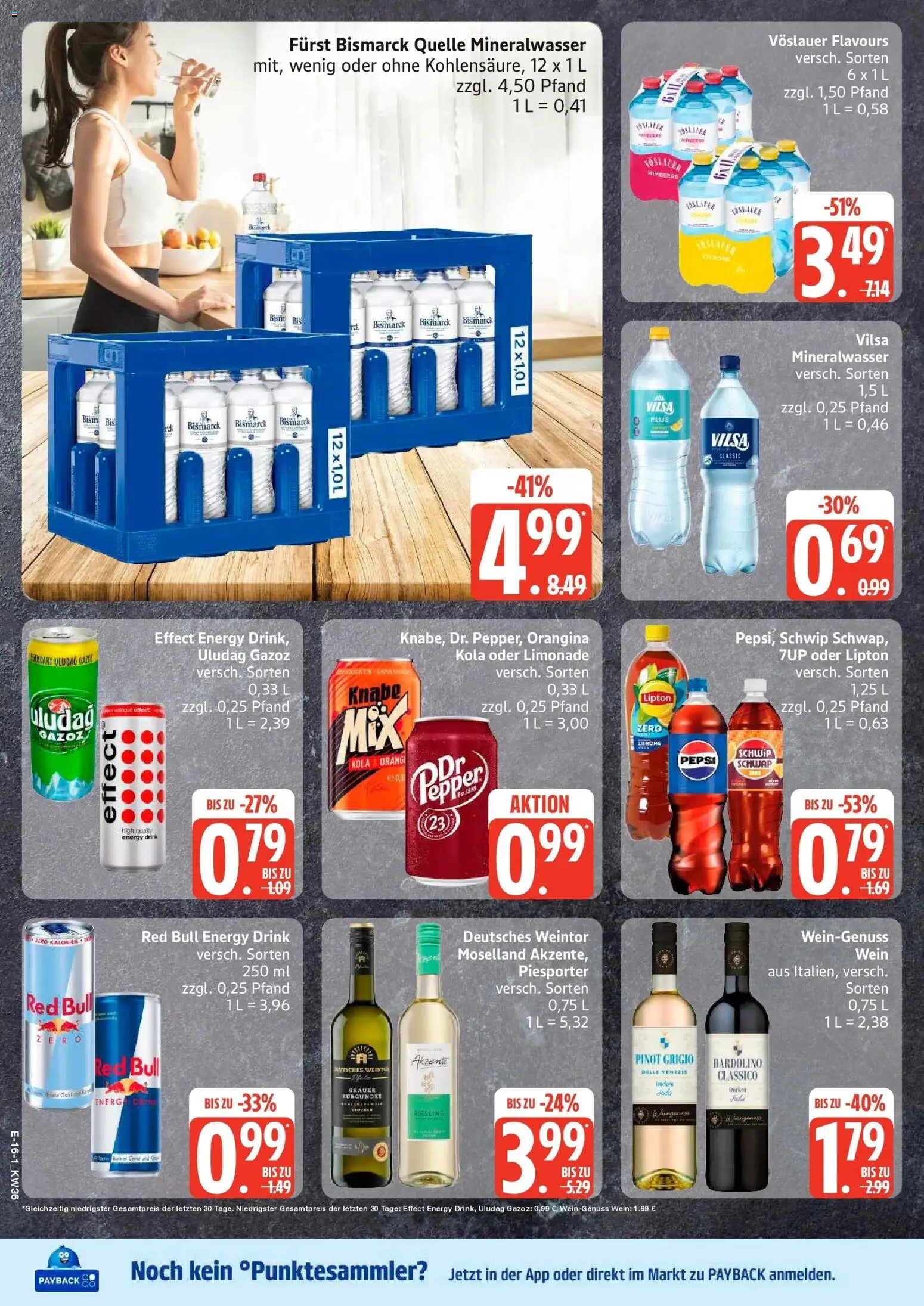Edeka Prospekt Elmshorn (ab 31.08.2026) » Angebote Online | Seite: 21 | Produkte: Red bull, Energy, Schwip schwap, Mineralwasser