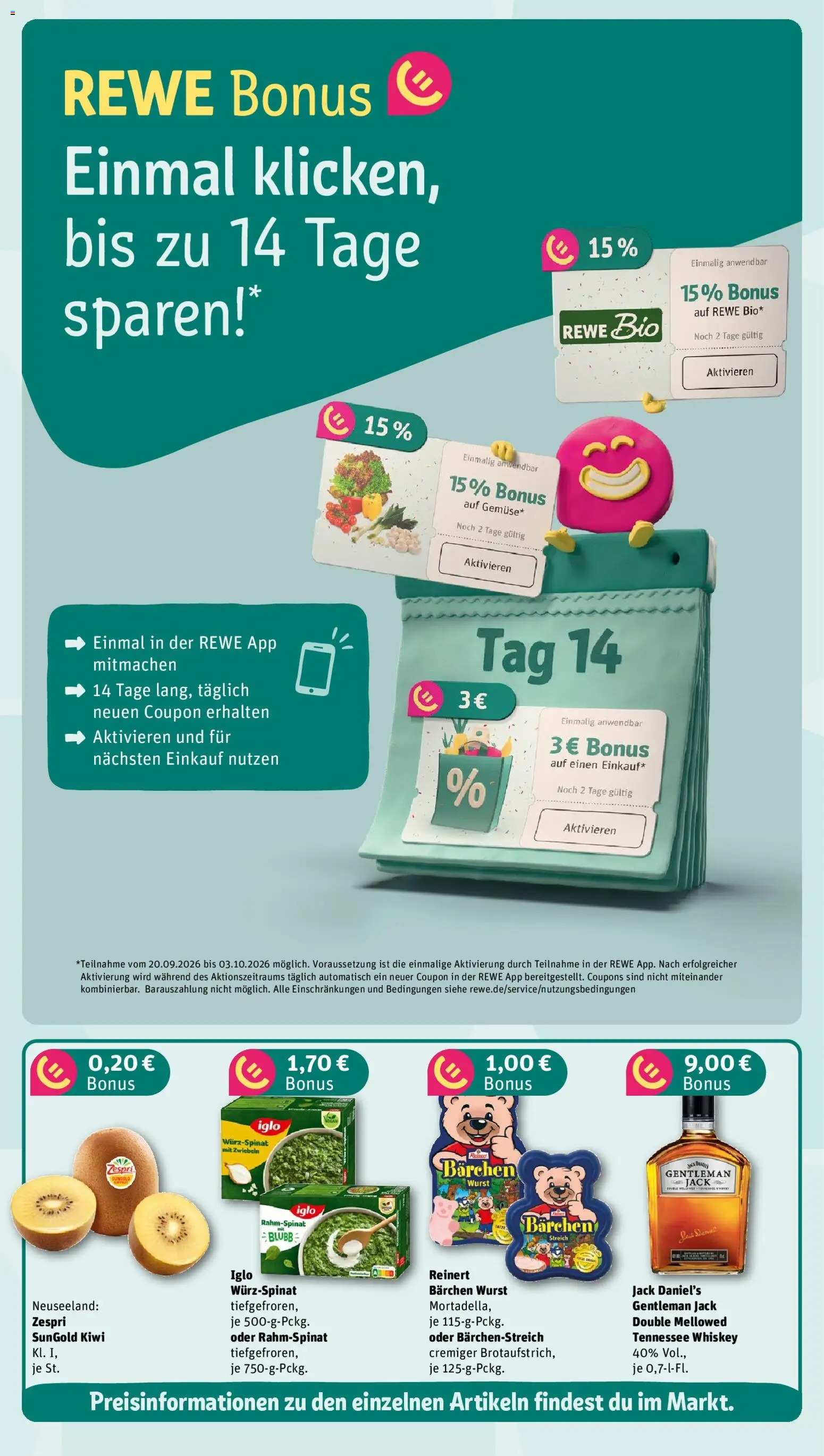 Rewe ihr Kaufpark Prospekt – gültig ab 28.09.2026 | Seite: 3 | Produkte: Iglo, Jack Daniel's, Wurst, Whiskey