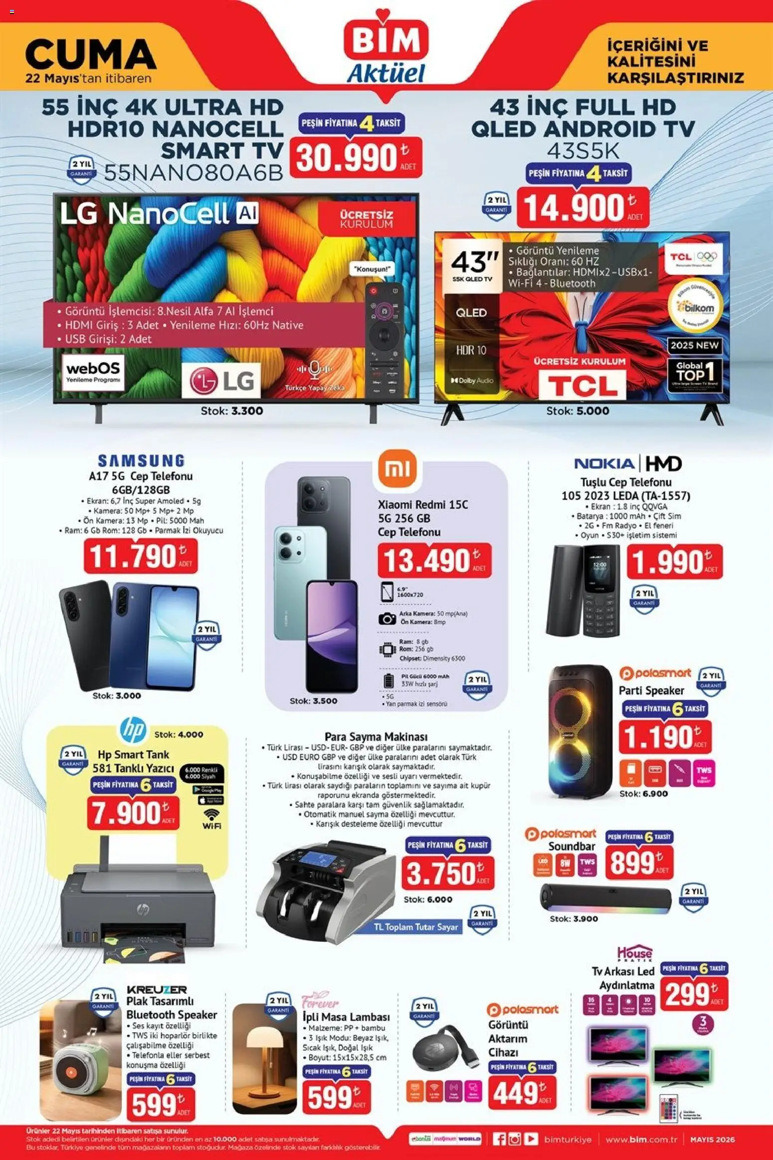 BİM - Katalog Cuma - 22.05.2026 tarihinden itibaren geçerlidir | Sayfa: 2 | Ürünler: Yazıcı, Ses, Hoparlör, USB