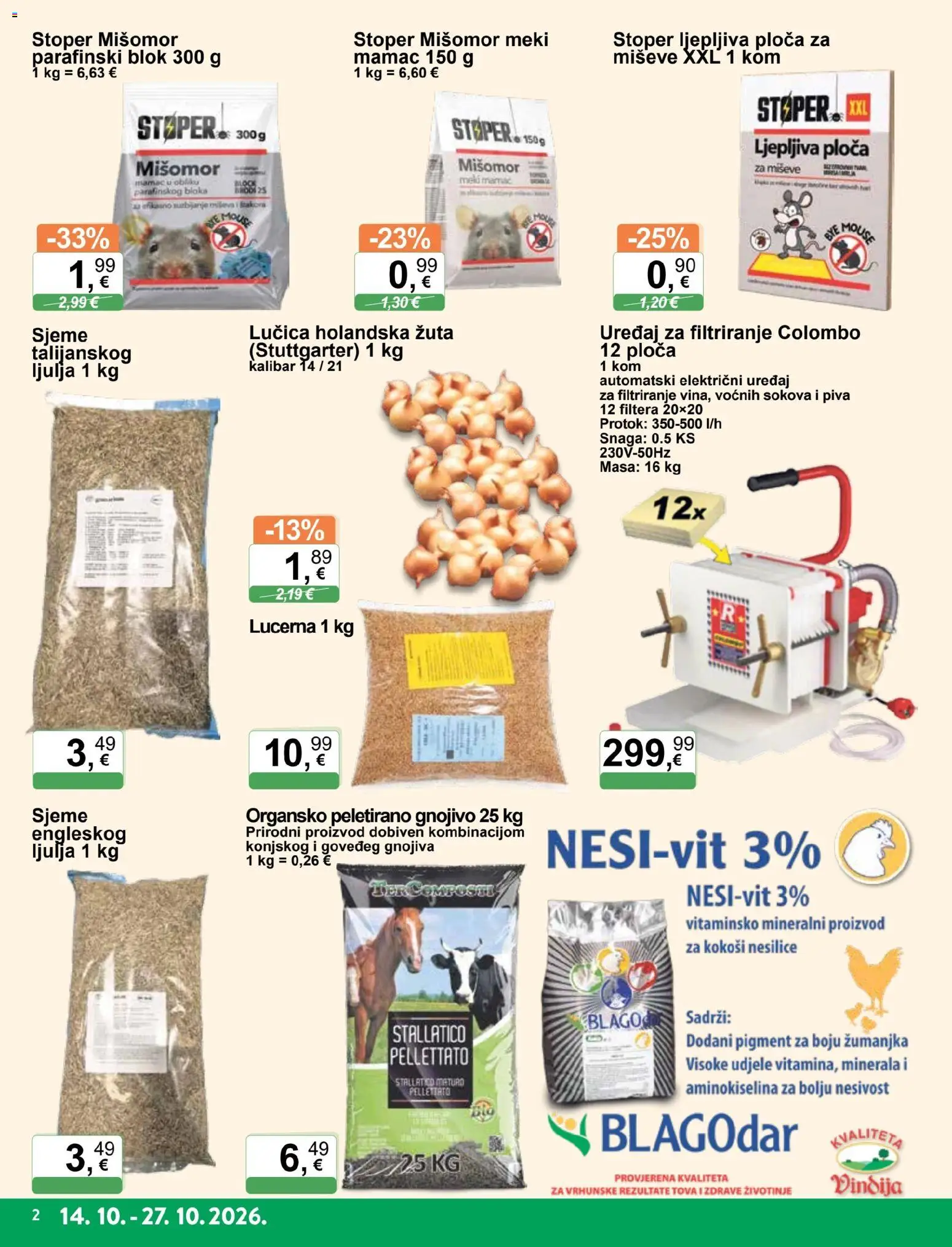 KTC katalog | vrijedi od 14.10.2026 | Stranica: 2 | Proizvodi: Vindija, Kokoši, Gnojivo