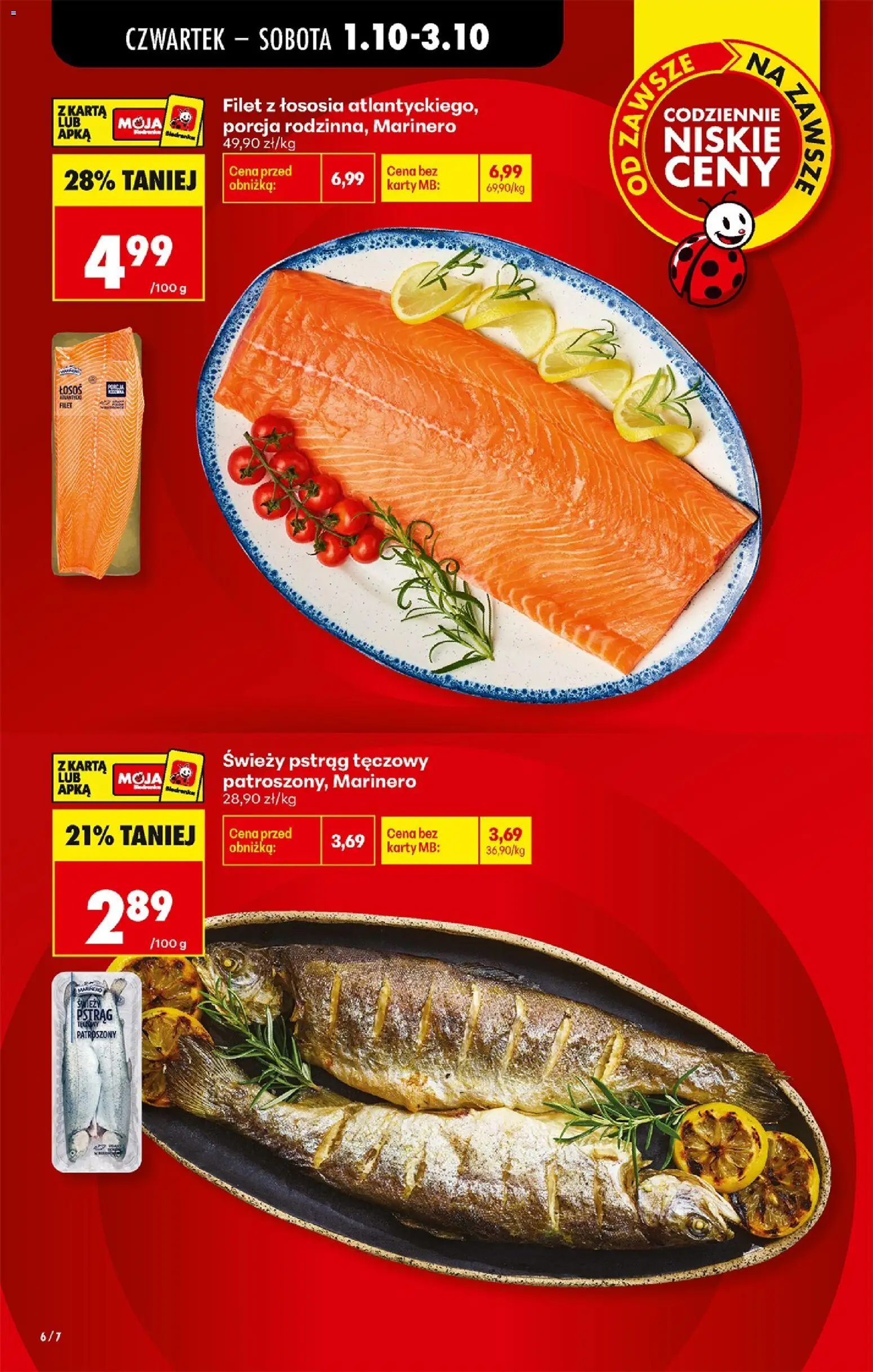 Biedronka Polsko leták - Codziennie niskie ceny od 01.10.2026 | Strana: 6 | Produkty: Losos, Filet, Karty