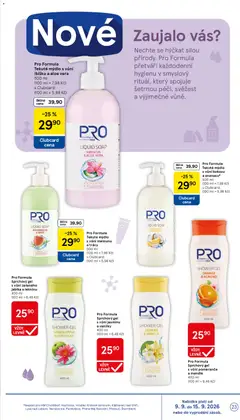 Náhled letáku Pro Formula Tekuté mýdlo s vůní melounu a trávy, Tekuté mýdlo s vůní melounu a trávy 500 ml od 09.09.2026 | Strana: 23 | Produkty: Mýdlo, Jablka, Aloe vera, Mandle