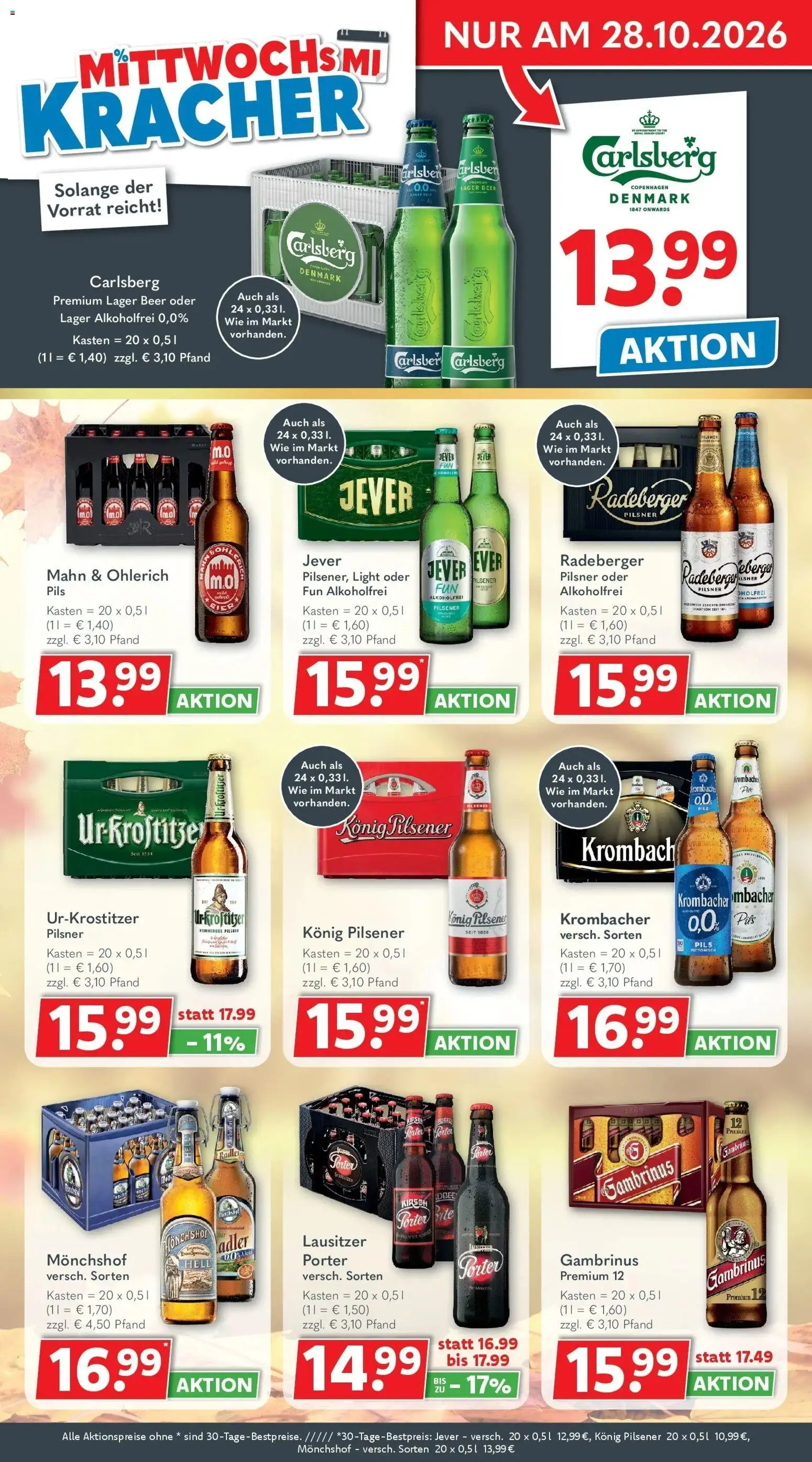 Getränkeland Prospekt Neustrelitz – gültig ab 26.10.2026 | Seite: 2 | Produkte: Monchshof, Carlsberg, Pils, Krombacher