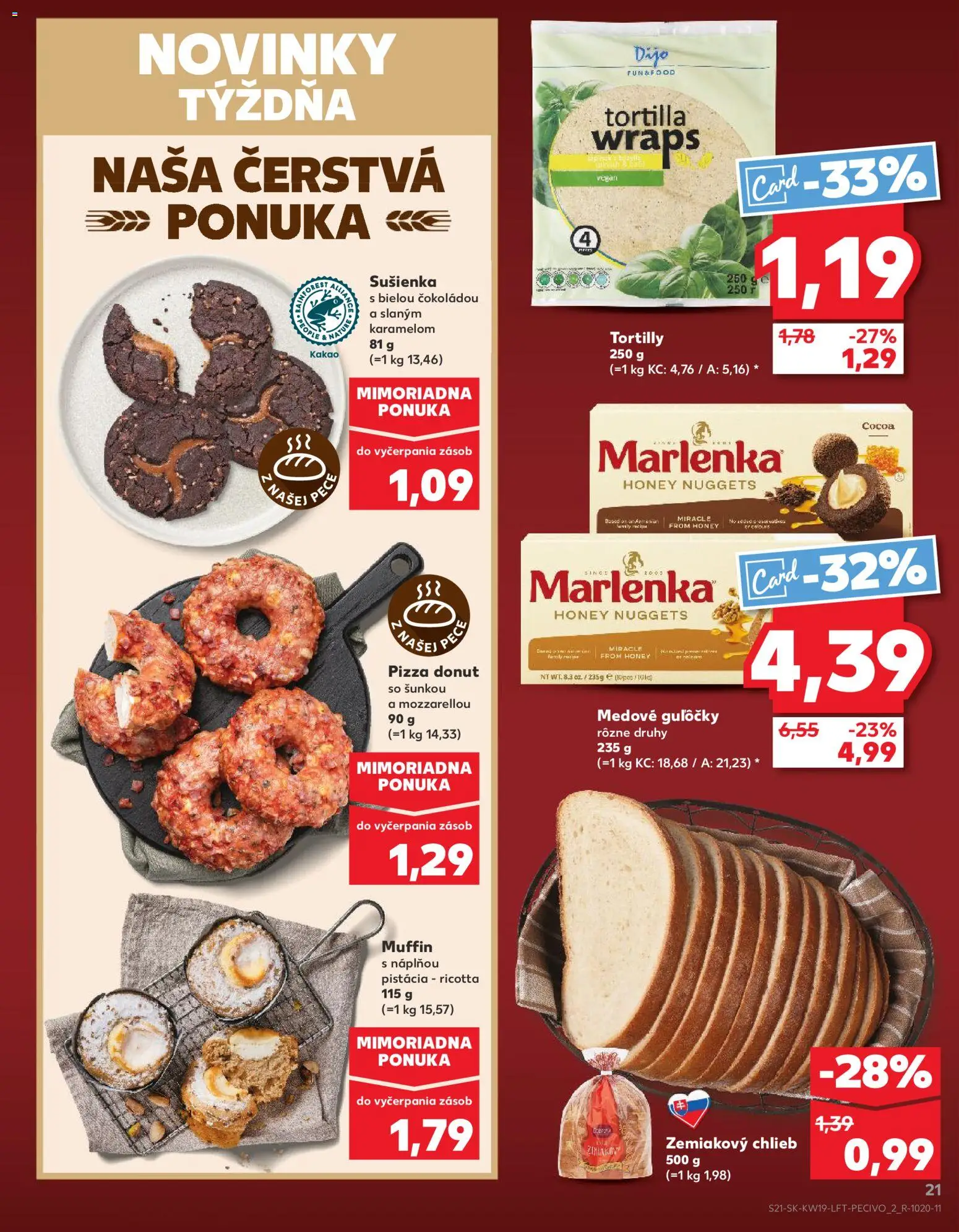 Kaufland SK akciós ujság - amely érvényes a következő dátumtól: 07.05.2026 | Oldal: 21 | Termékek: Ricotta, Tortilla, Nuggets, Vegán