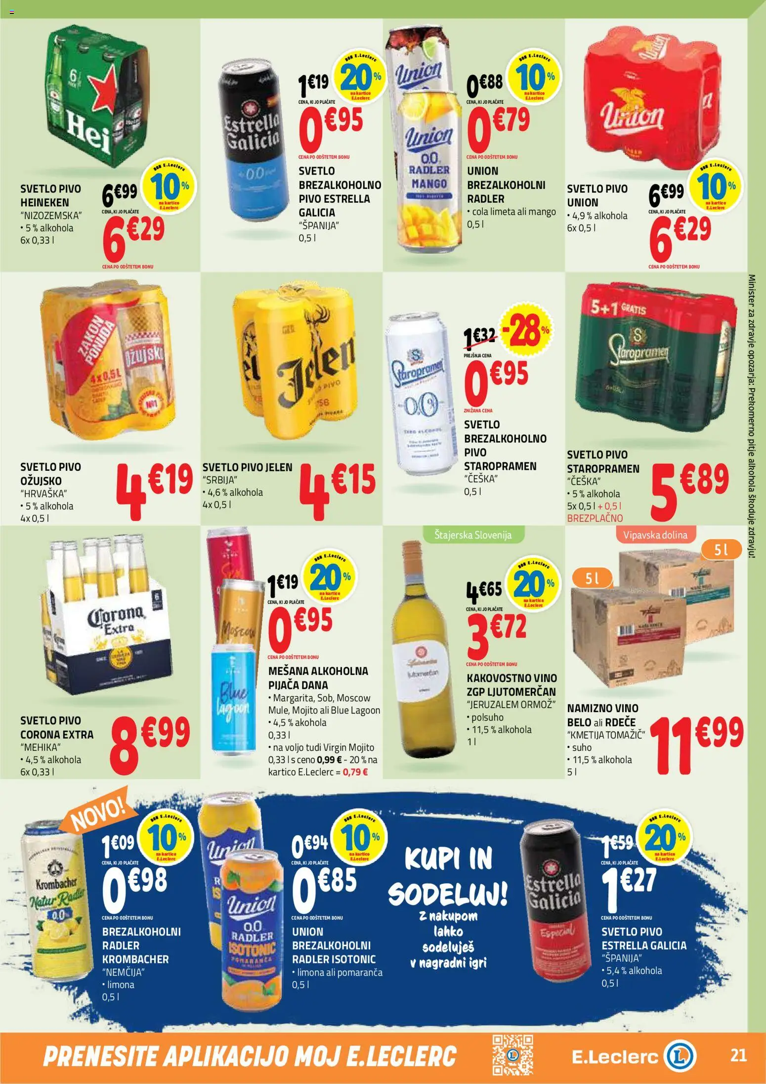 Novi E.leclerc katalog ponudbe – veljaven od 02.09.2026 | Stran: 21 | Izdelki: Limeta, Radler, Limona, Mango