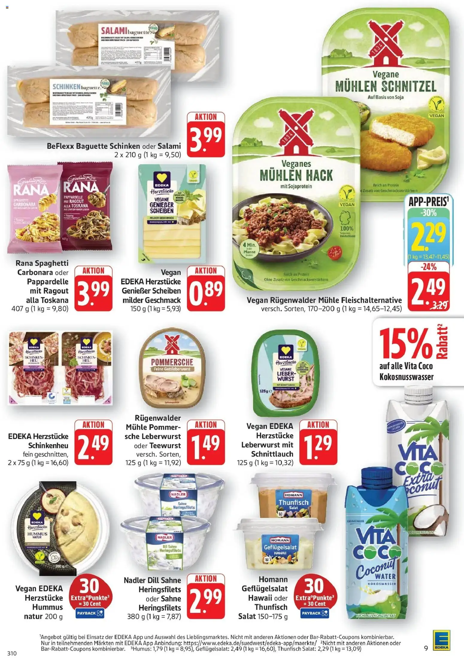 Edeka Prospekt Geislingen (ab 14.09.2026) » Angebote Online | Seite: 9 | Produkte: Mühle, Spaghetti, Hummus, Salami