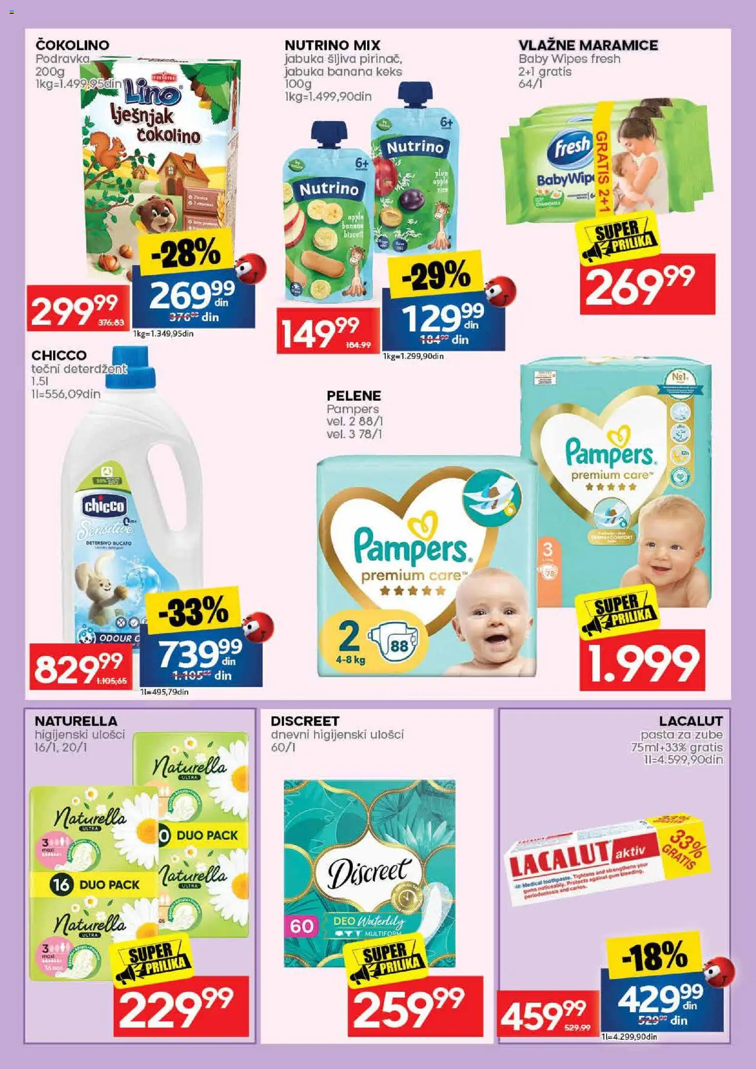 Mercator katalog - važi od 26.10.2026 | Strana: 51 | Proizvode: Pampers, Higijenski ulošci, Šljiva, Vlažne maramice