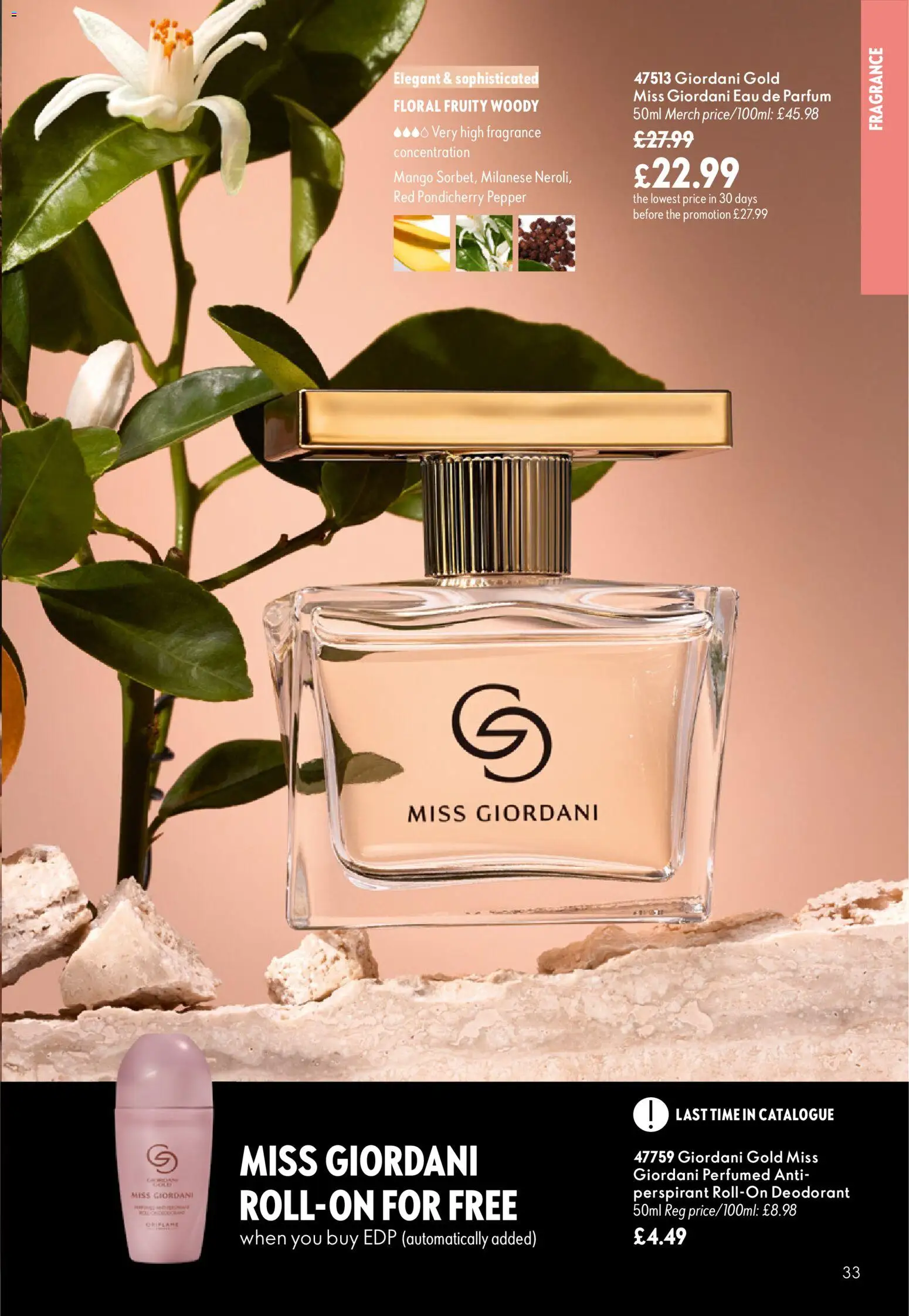 {H1} | Page: 33 | Products: Fragrance, Deodorant, Mango, Pepper