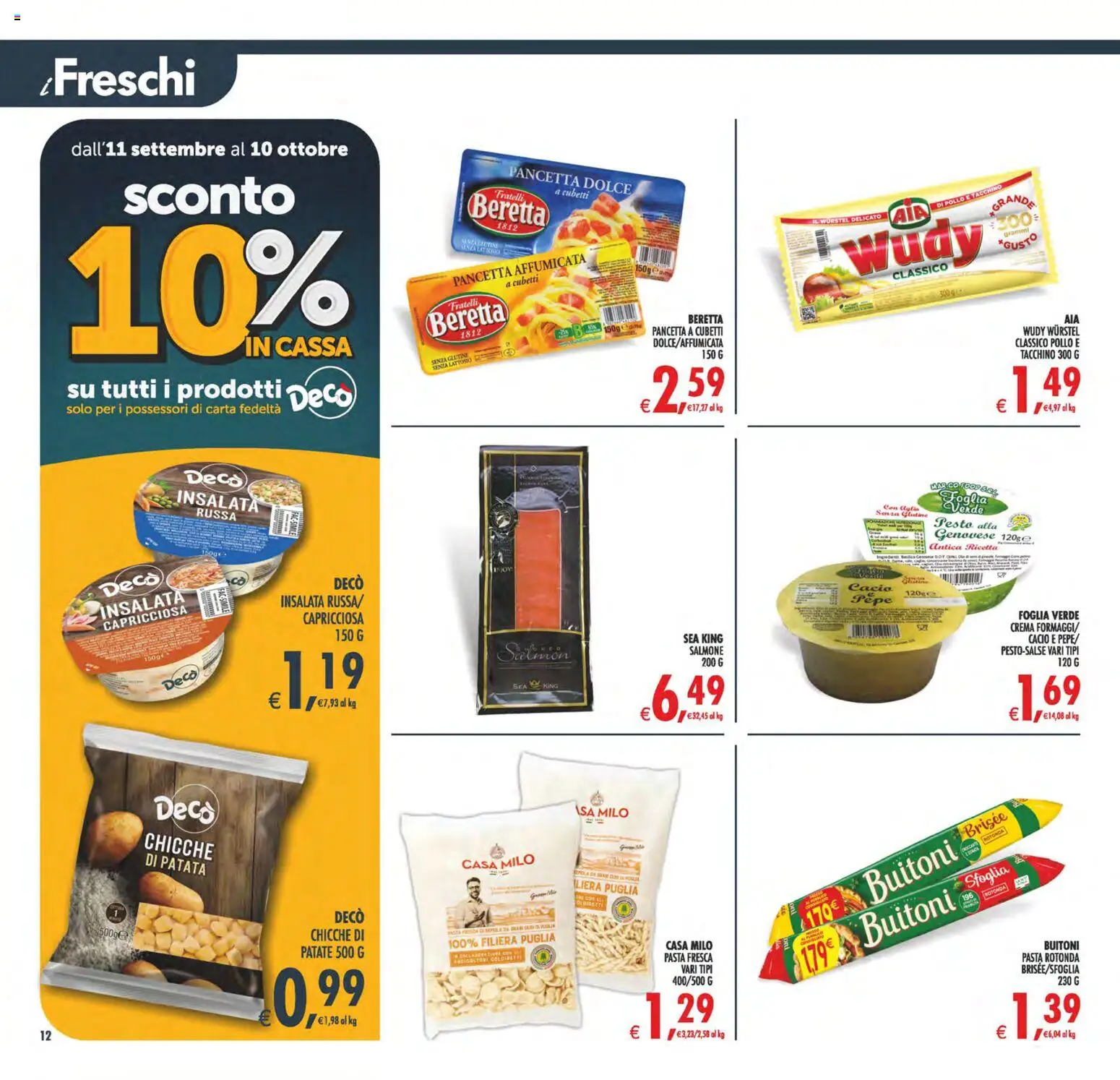 Volantino Decò del 11/09/2026 | Pagina: 12 | Prodotti: Pollo, Insalata, Patate, Pepe