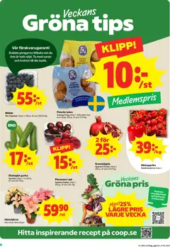 Coop Forum erbjudanden - Förhandsvisning av reklamblad från butik Coop Forum aktuell från 28/09/2026 | Sida: 8 | Produkter: Frukt, Plommon, Granatäpple, Gurka