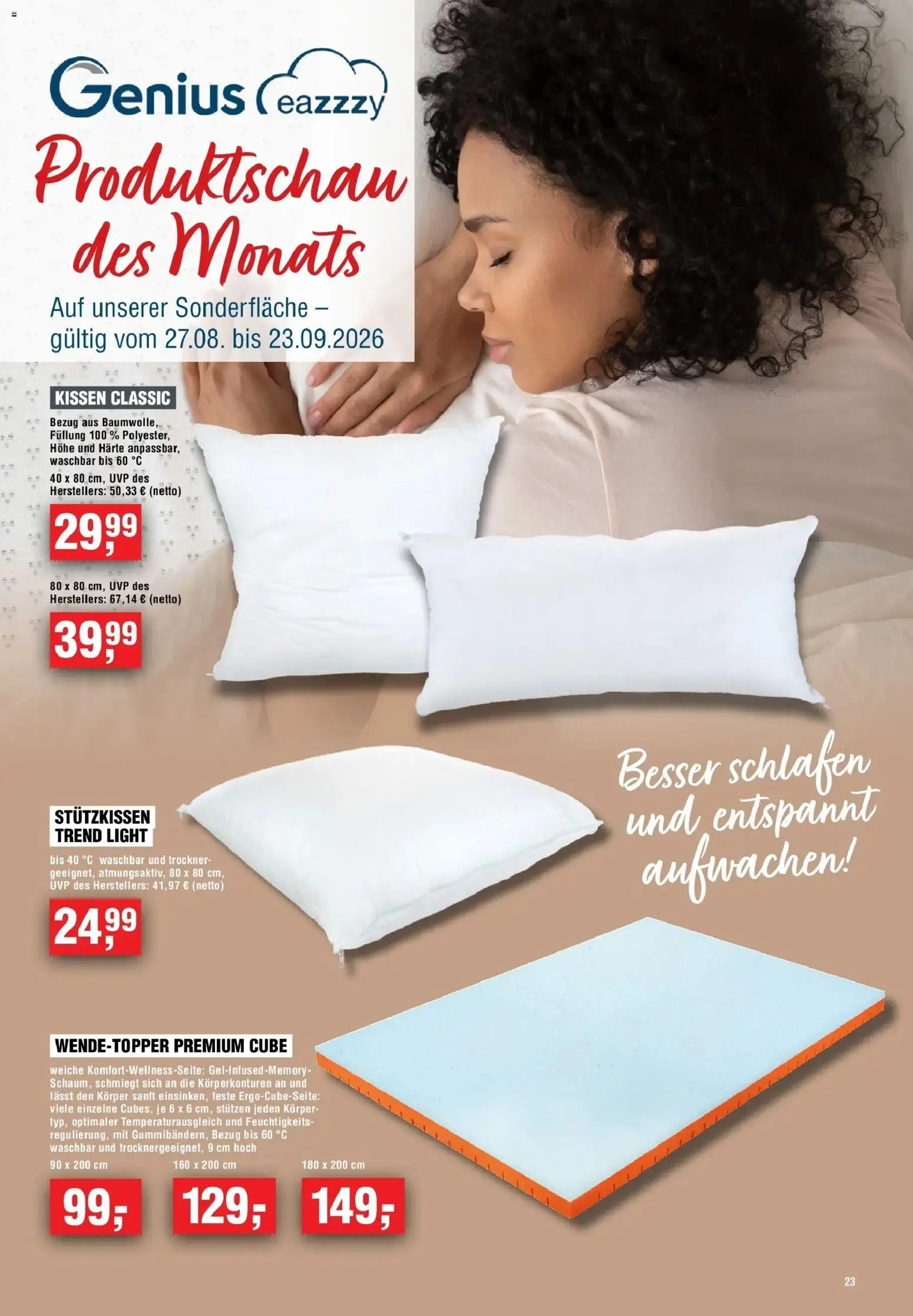 Edeka Prospekt Bochum – gültig ab 27.08.2026 | Seite: 23 | Produkte: Trockner, Kissen