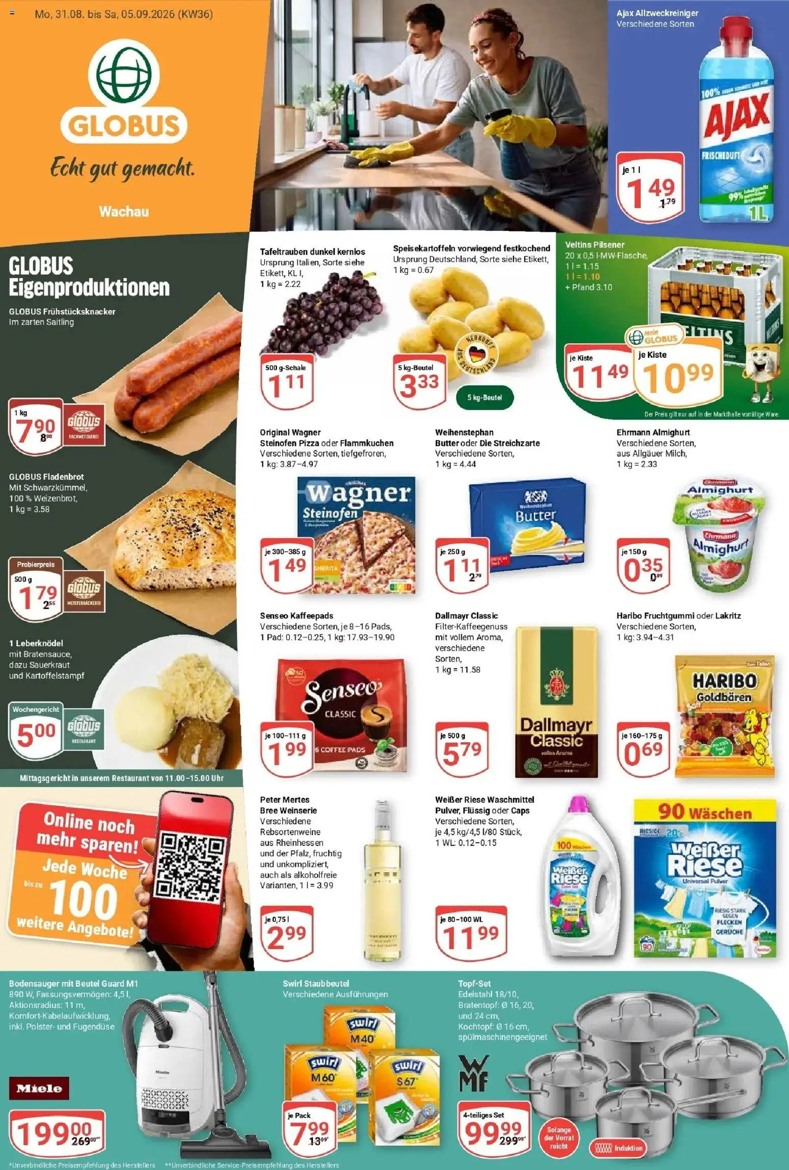 Globus Prospekt Markkleeberg – gültig ab 31.08.2026 | Seite: 4 | Produkte: Senseo, Ehrmann almighurt, Bree, Uhr