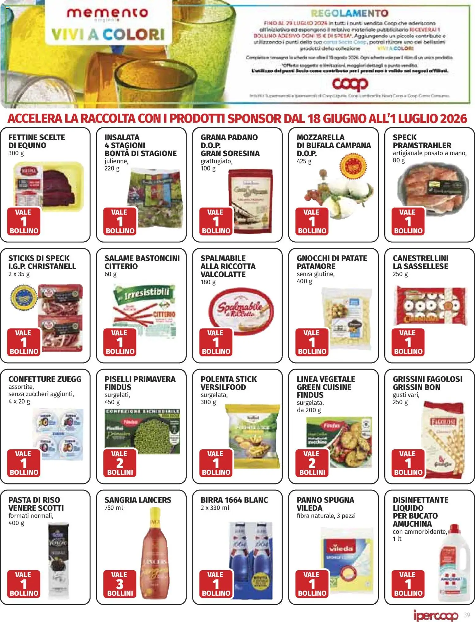 Volantino Ipercoop del 18.06.2026 | Pagina: 39 | Prodotti: Speck, Riso, Insalata, Patate