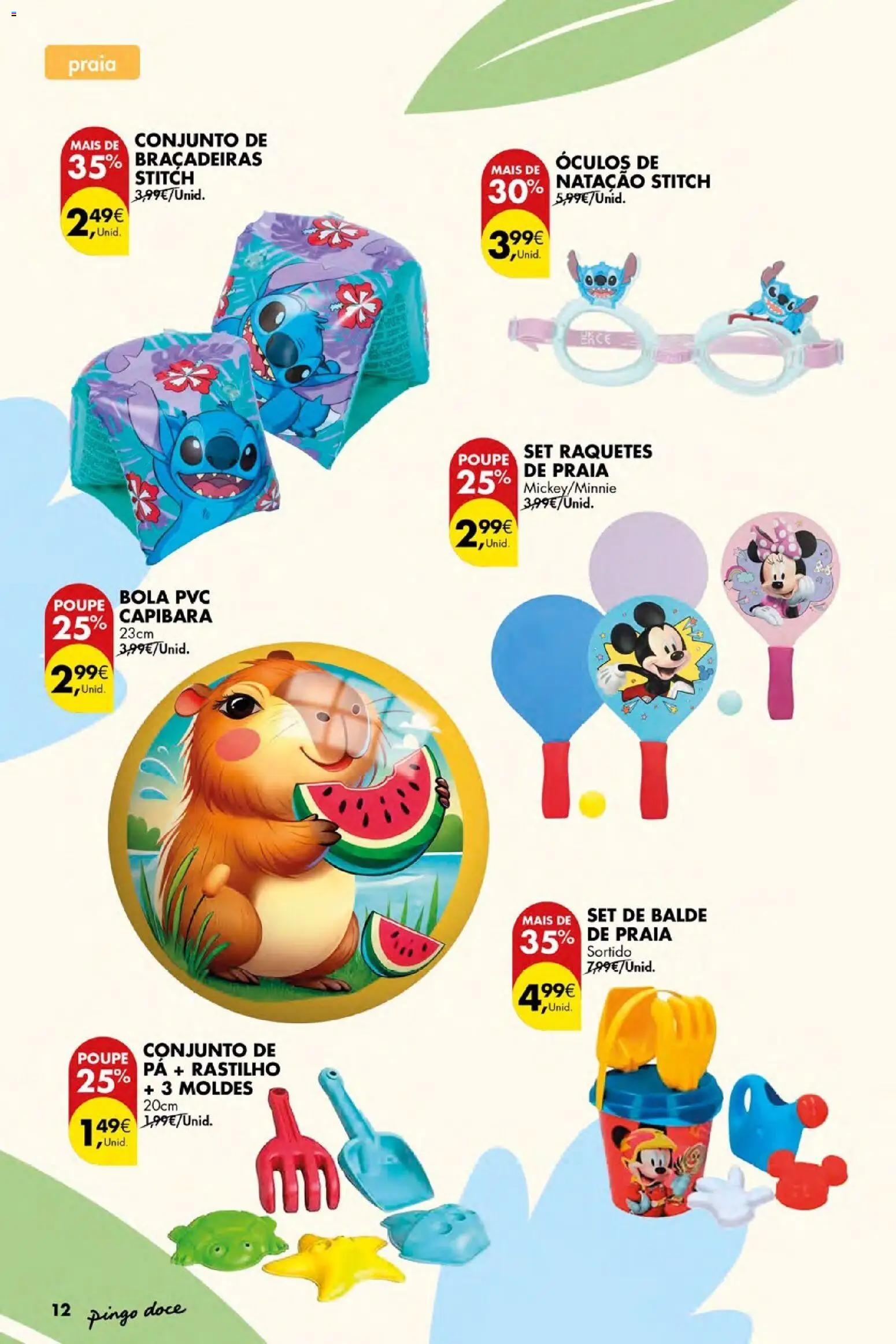 Pingo Doce Bazar Ar Livre Açores │ válido de 04.06.2026 | Página: 12 | Produtos: Óculos, Balde, Braçadeiras, Pá