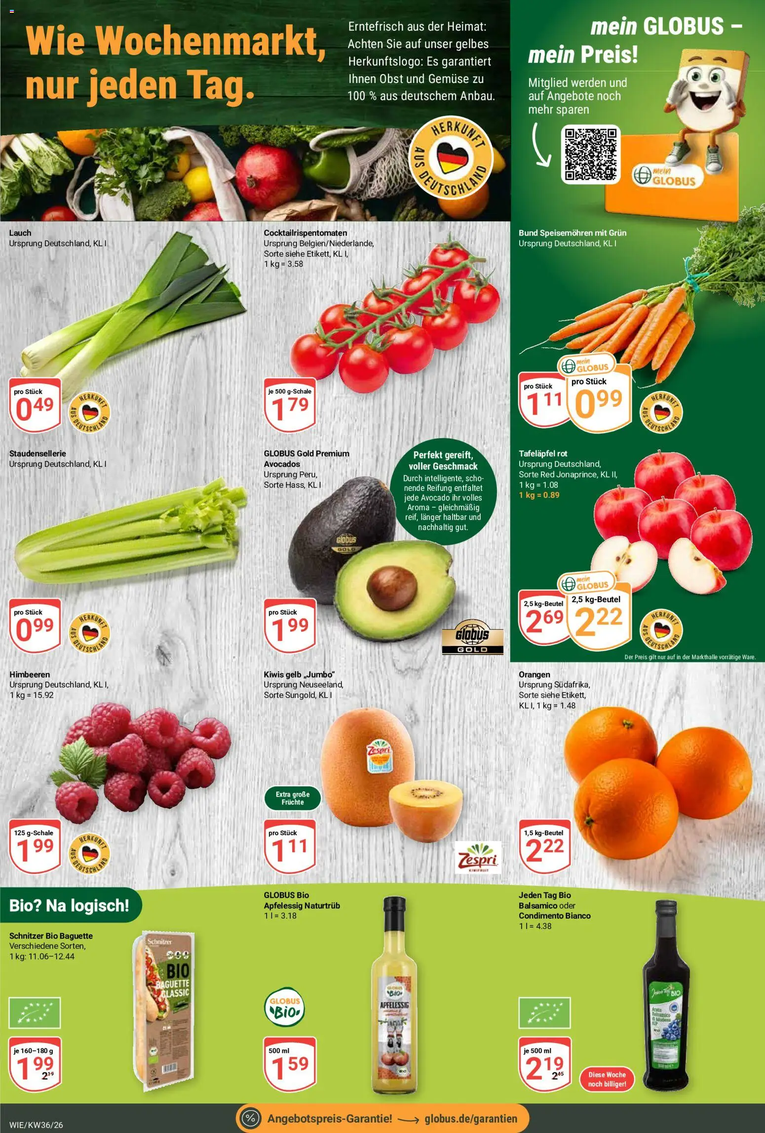 Globus Prospekt Waghäusel-Wiesental – gültig ab 31.08.2026 | Seite: 7 | Produkte: Himbeeren, Orangen, Avocado, Gemüse