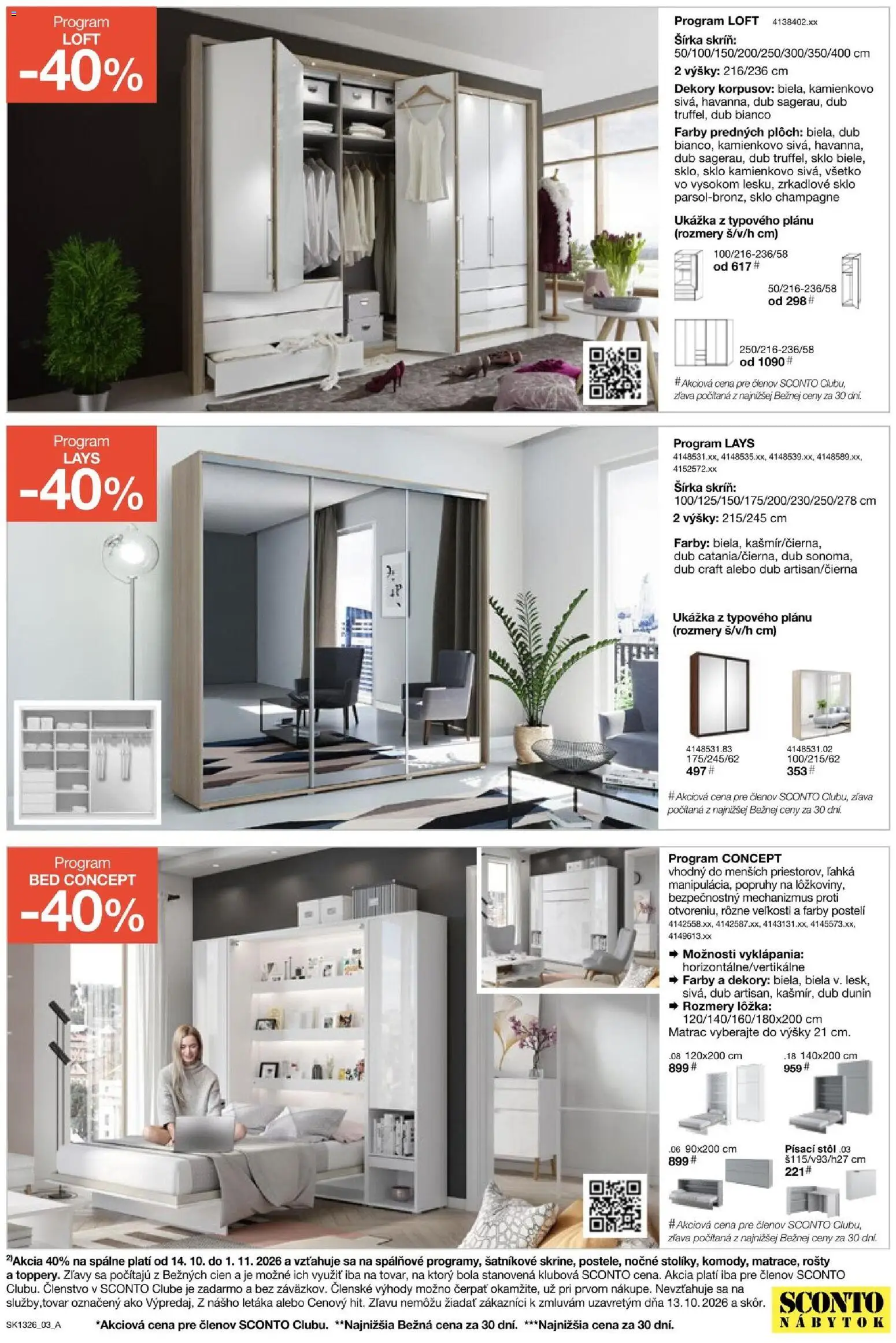 Nové Sconto nábytok akcie – leták je platný od 14.10.2026 | Strana: 3 | Produkty: Nábytok, Matrac, Stôl, Písací stôl