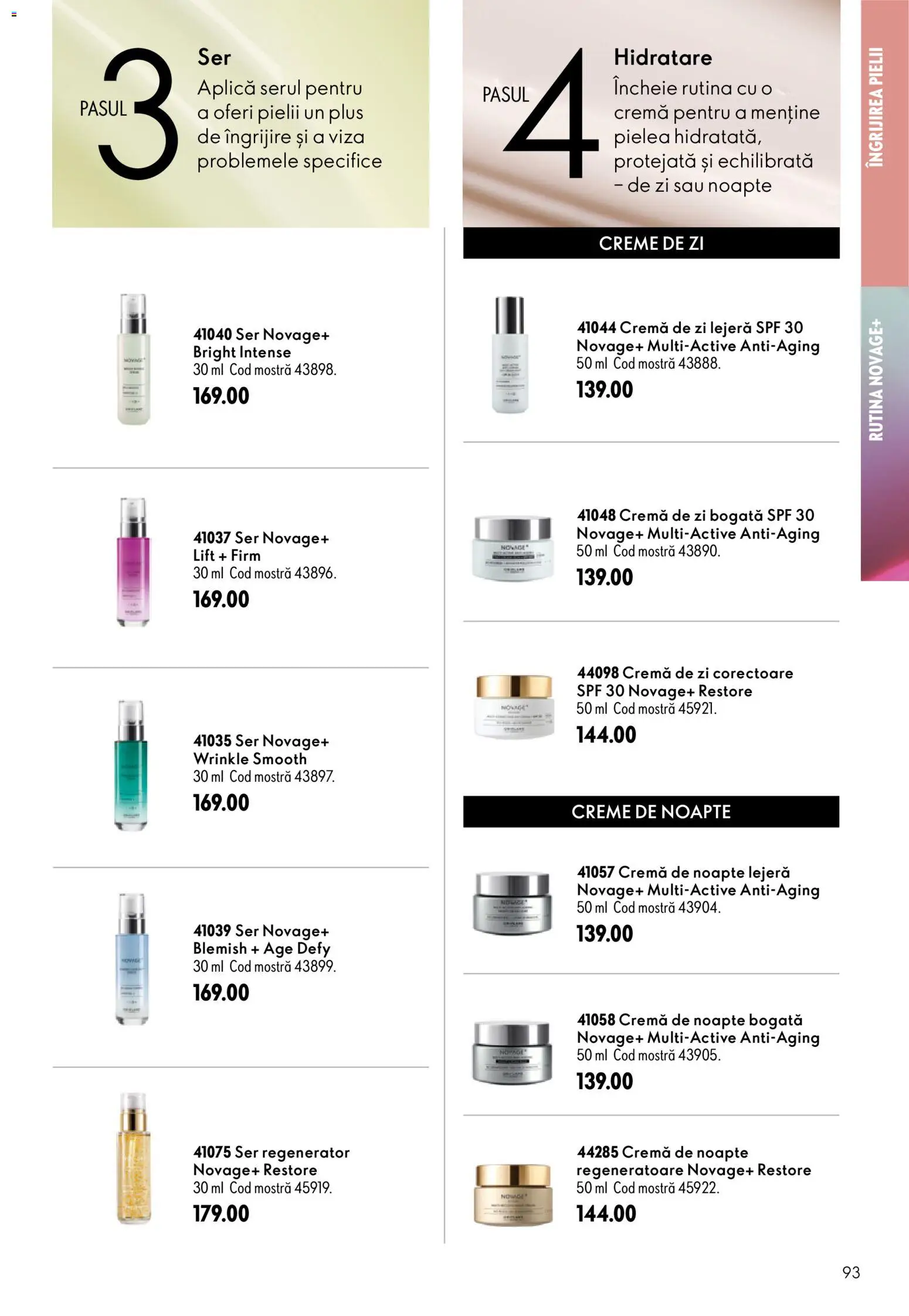 Noul catalog Oriflame – valabil de la 19.08.2026 | Pagină: 93 | Produse: Cremă de zi, Aplică, Cremă, Intense