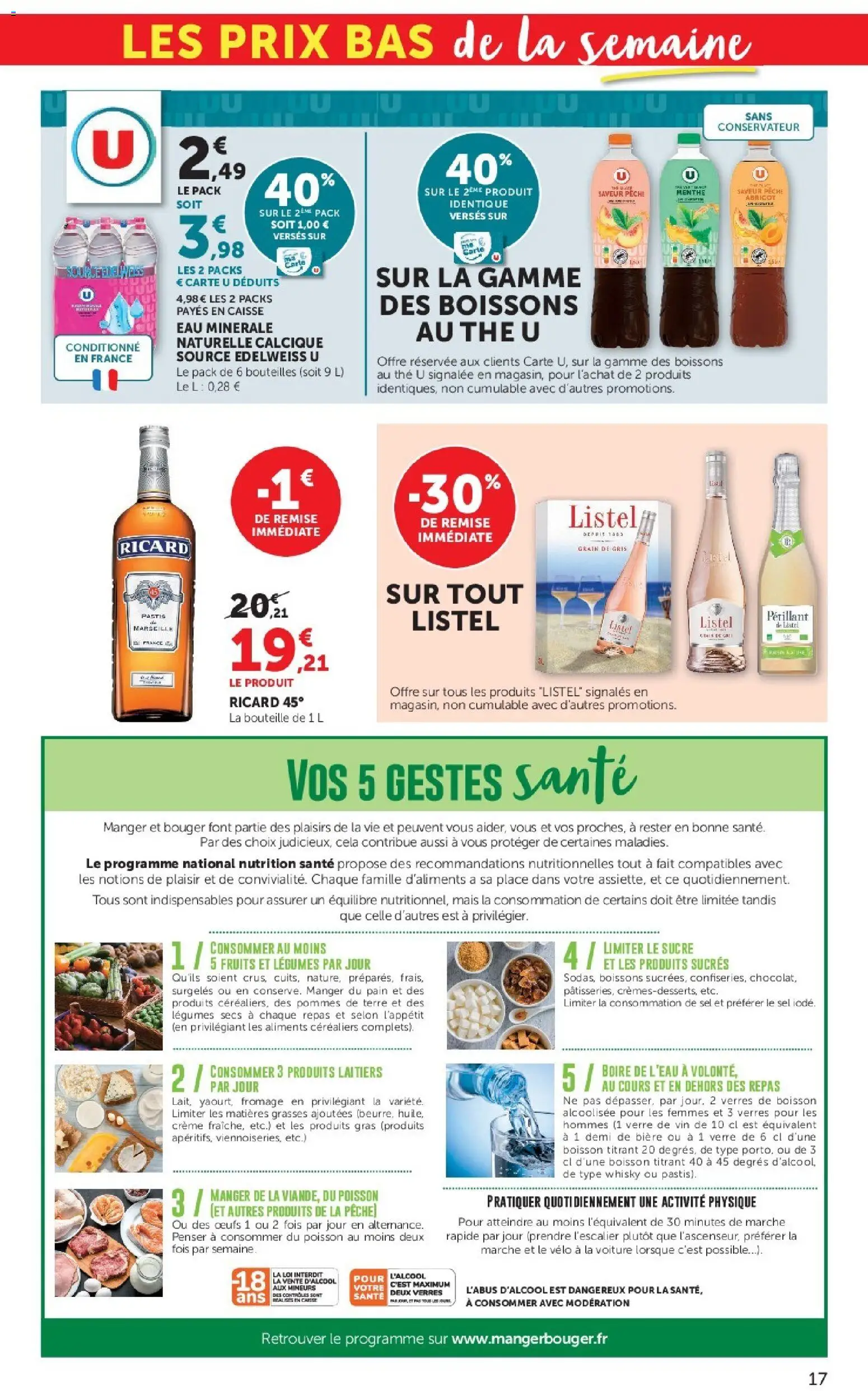 {H1} | Page: 17 | Produits: Eau minérale, Pastis, Pêche, Œufs