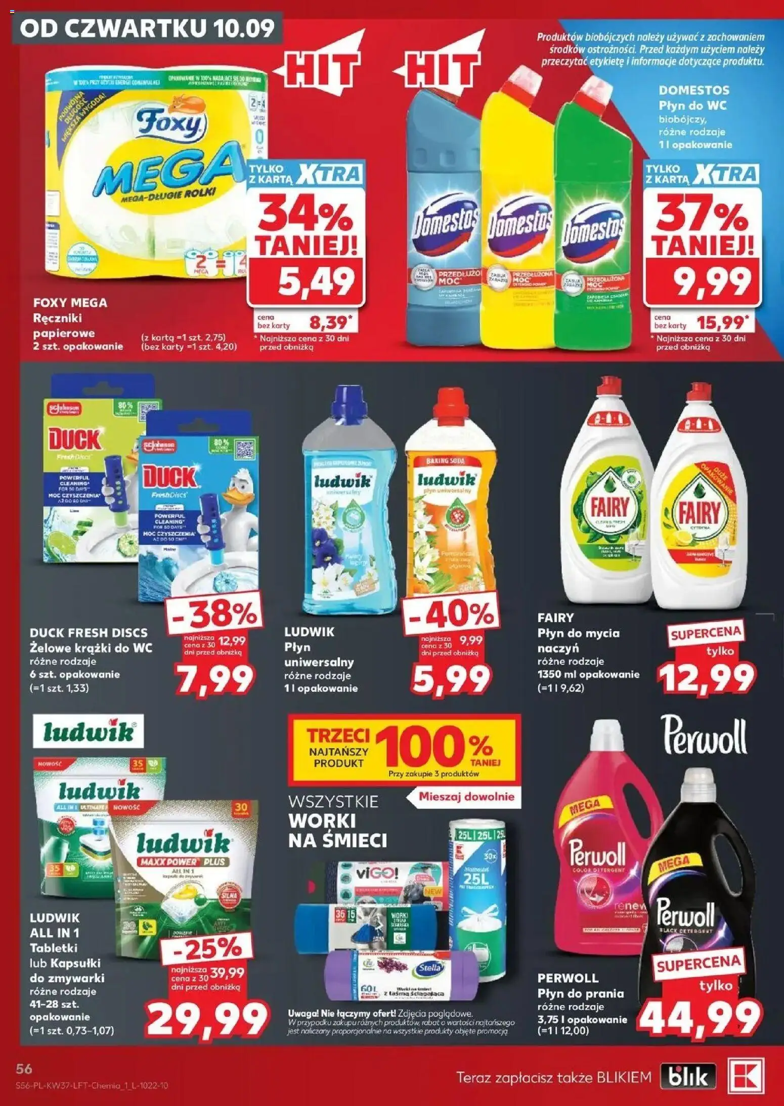 Kaufland gazetka od 10.09.2026 - od jutra PDF | Strona: 56 | Produkty: Kapsułki, Ręczniki papierowe, Cleaner, Kapsułki do zmywarki
