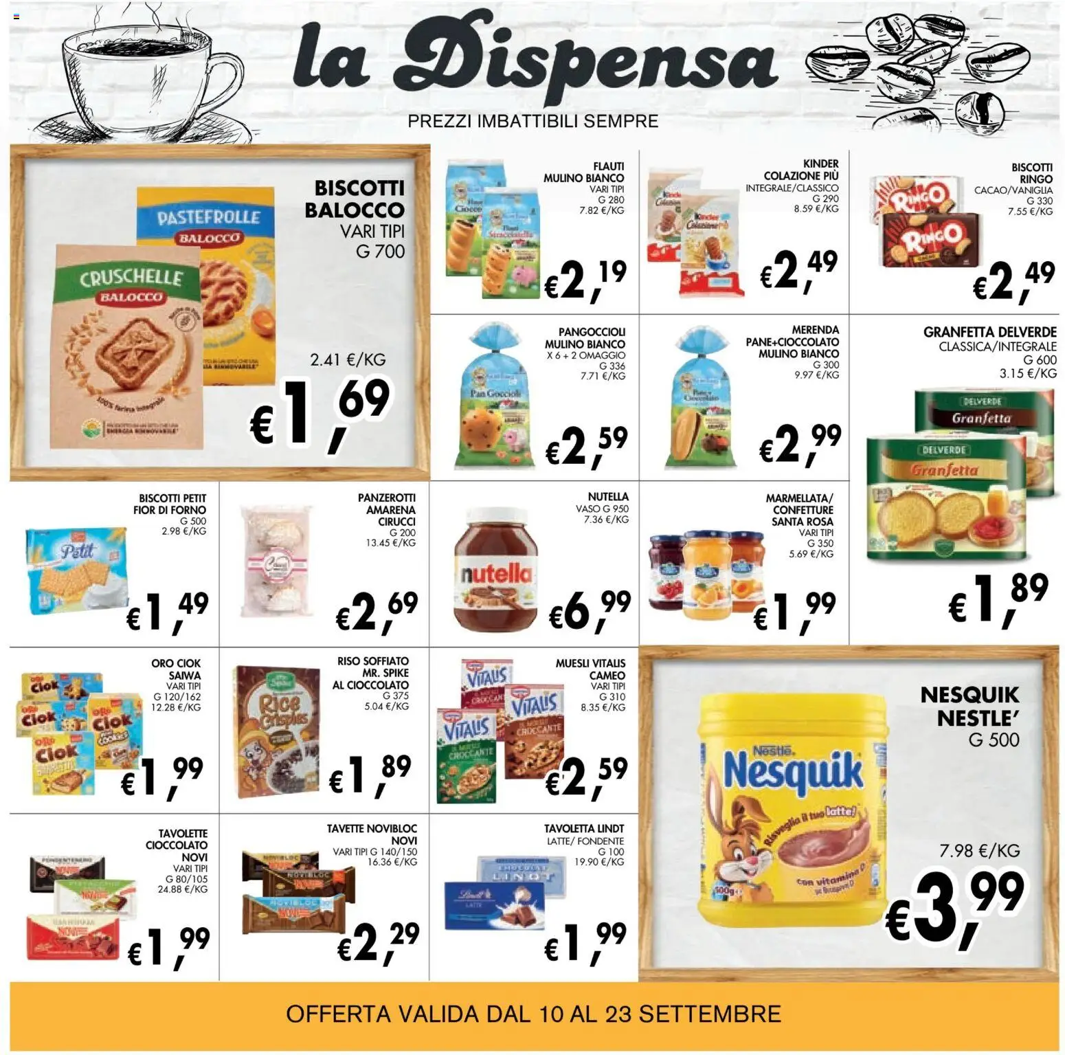 Volantino Coal del 10/09/2026 | Pagina: 18 | Prodotti: Lindt, Panzerotti, Forno, Amarena