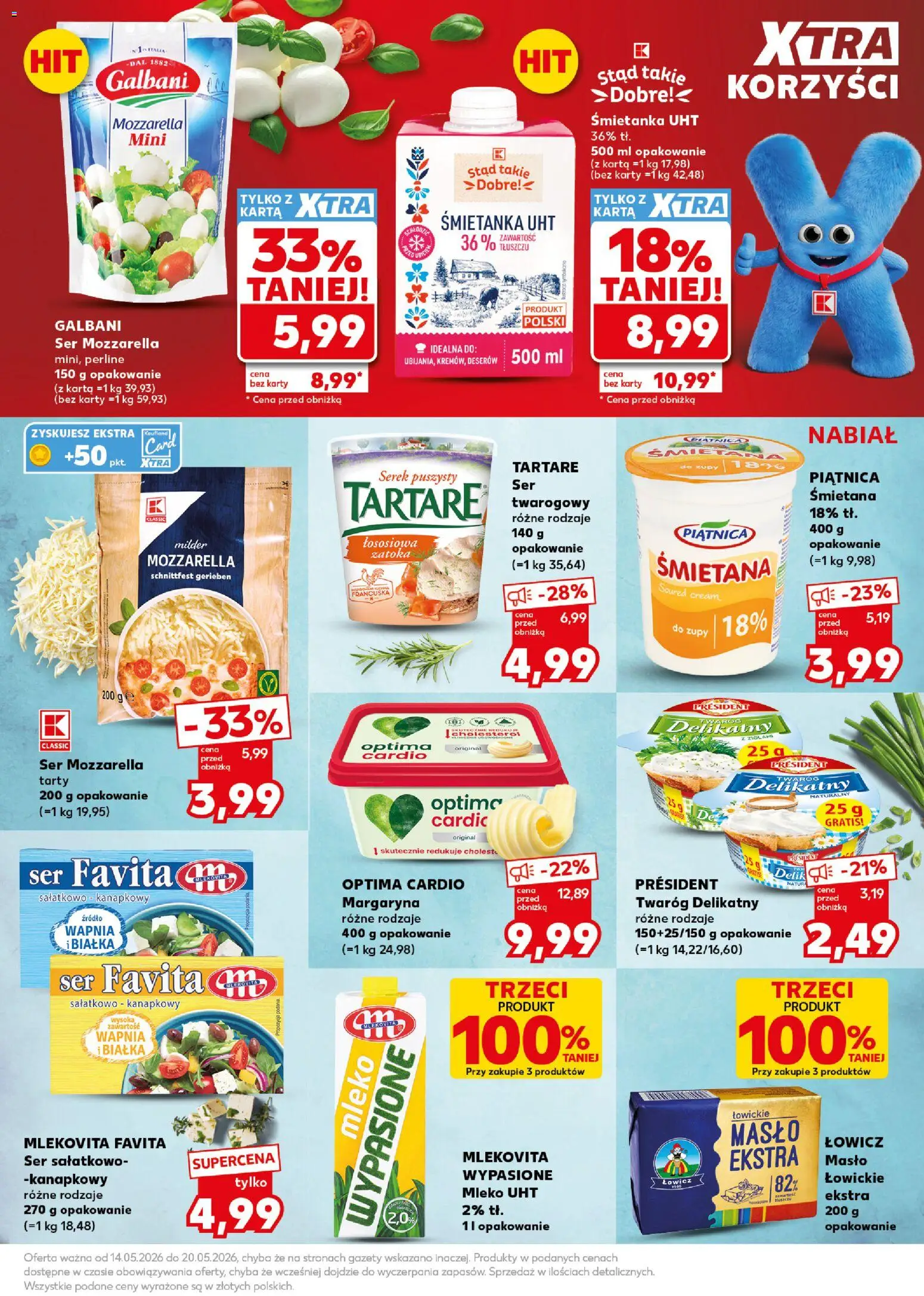 Kaufland Polsko leták - Mocny start od 18.05.2026 | Strana: 21 | Produkty: Mléko, Máslo, Karty, Mozzarella