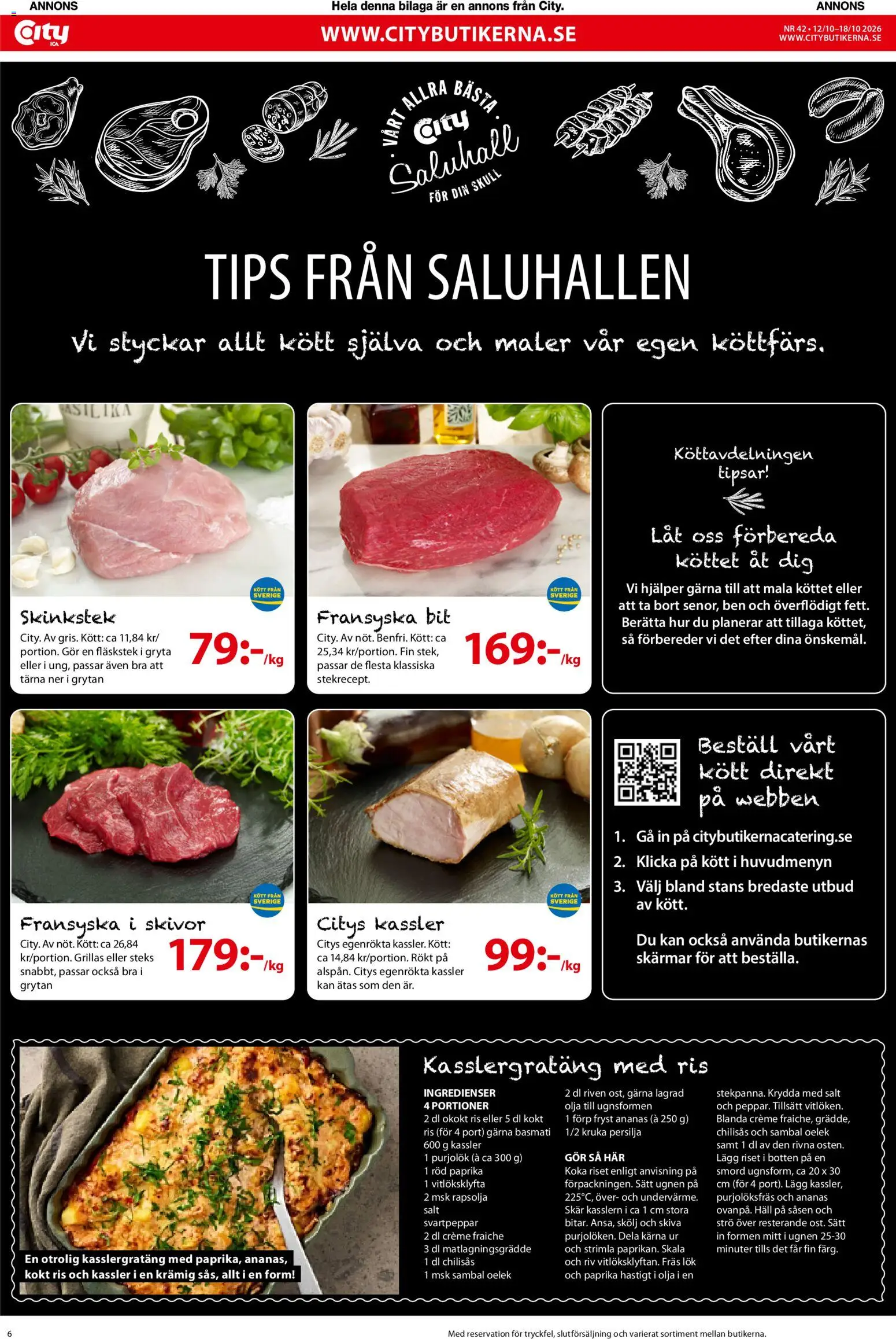 ICA Kvantum reklamblad aktuell från 12/10/2026 | Sida: 6 | Produkter: Paprika, Rapsolja, Fläskstek, Ingredienser