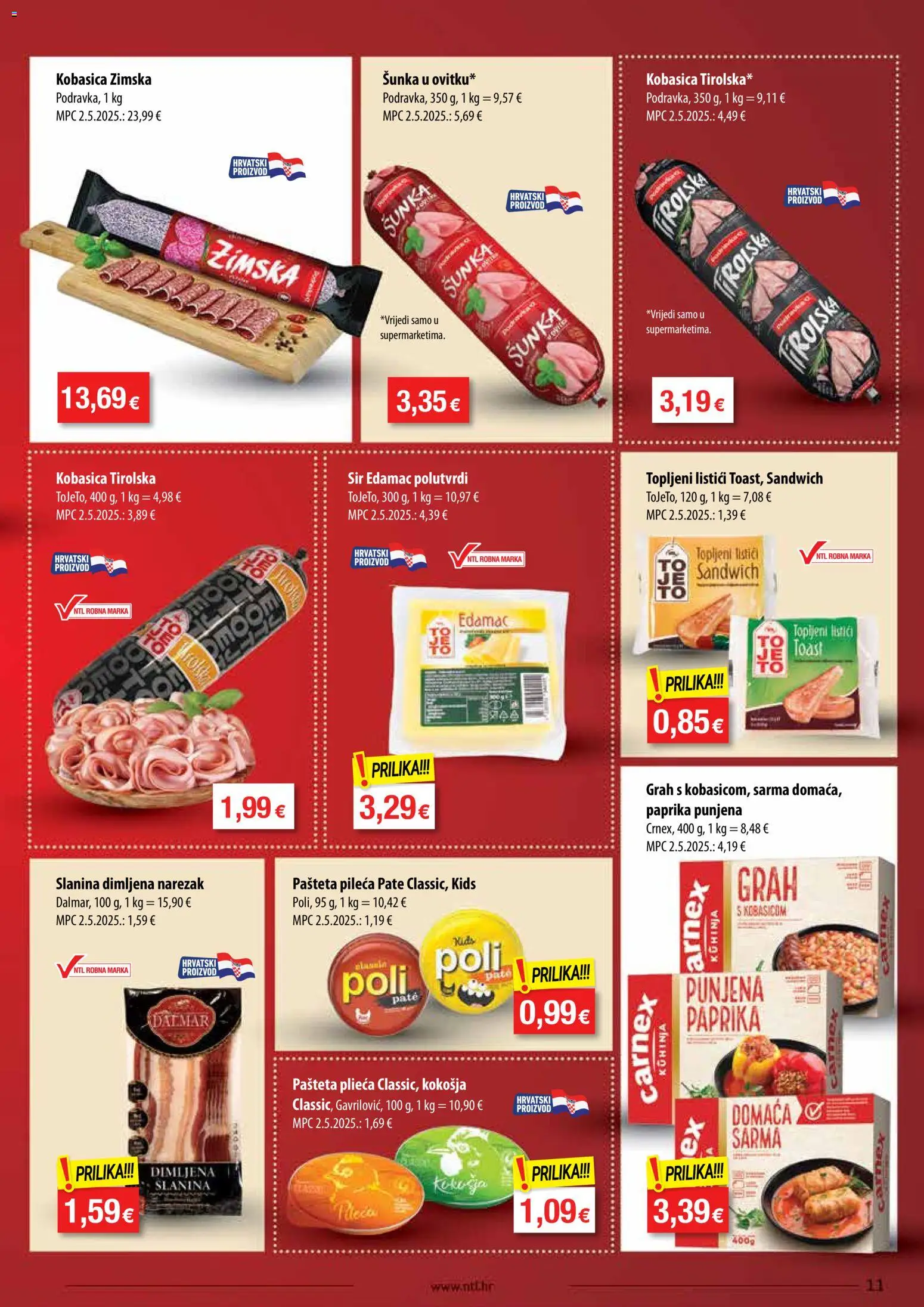 NTL katalog | vrijedi od 05.08.2026 | Stranica: 11 | Proizvodi: Sir, Toast, Paprika, Kuhinja