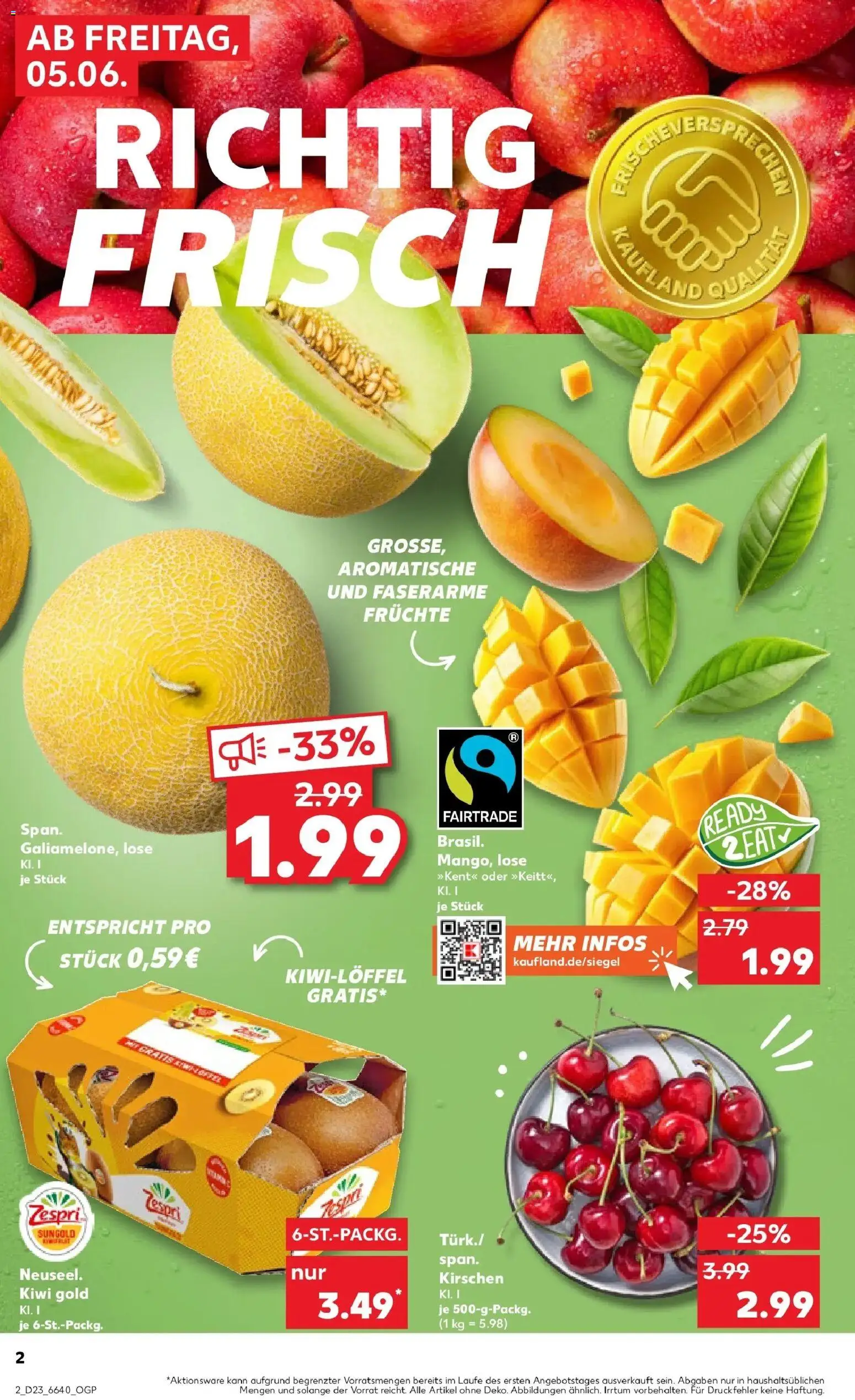 Kaufland Prospekt Freising – gültig ab 04.06.2026 | Seite: 2 | Produkte: Kirschen, Mango, Kiwi