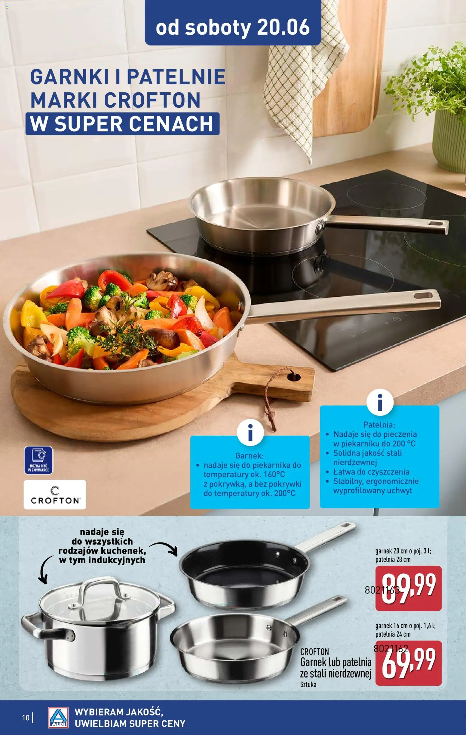 Aldi gazetka - Hity od Środy i od Soboty od 17.06.2026 | Strona: 10 | Produkty: Garnek, Patelnie, Garnki, Patelnia