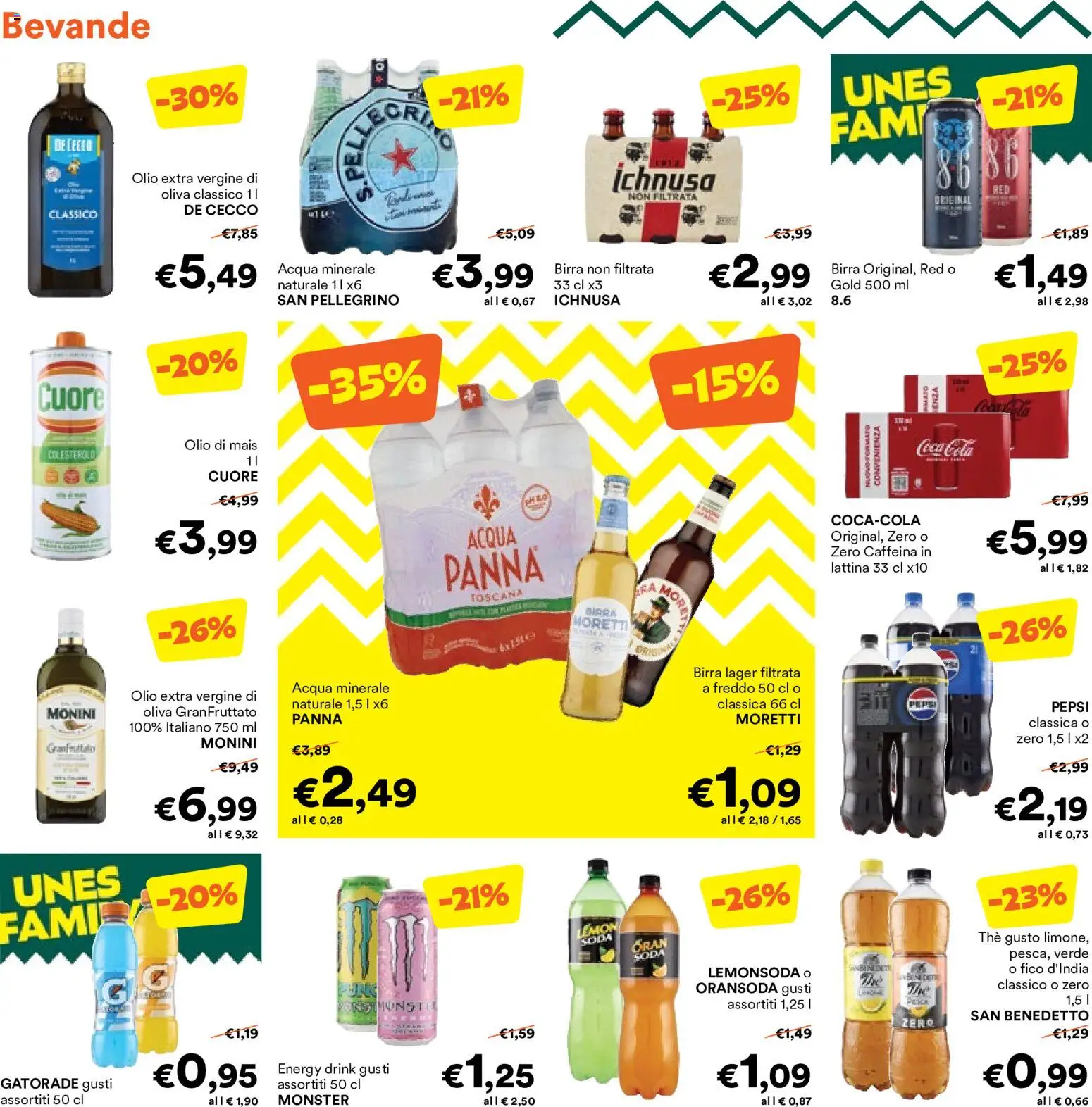 Volantino Unes del 13/07/2026 | Pagina: 8 | Prodotti: Panna, Olio, The, Acqua minerale