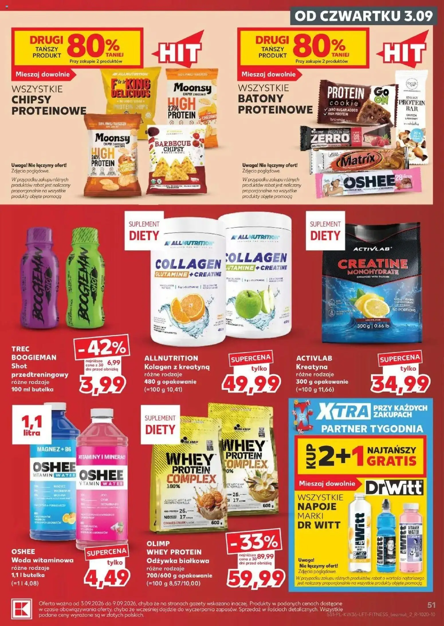 Kaufland gazetka od 03.09.2026 | Strona: 51 | Produkty: High Protein, Chipsy, Gazety, Odżywka