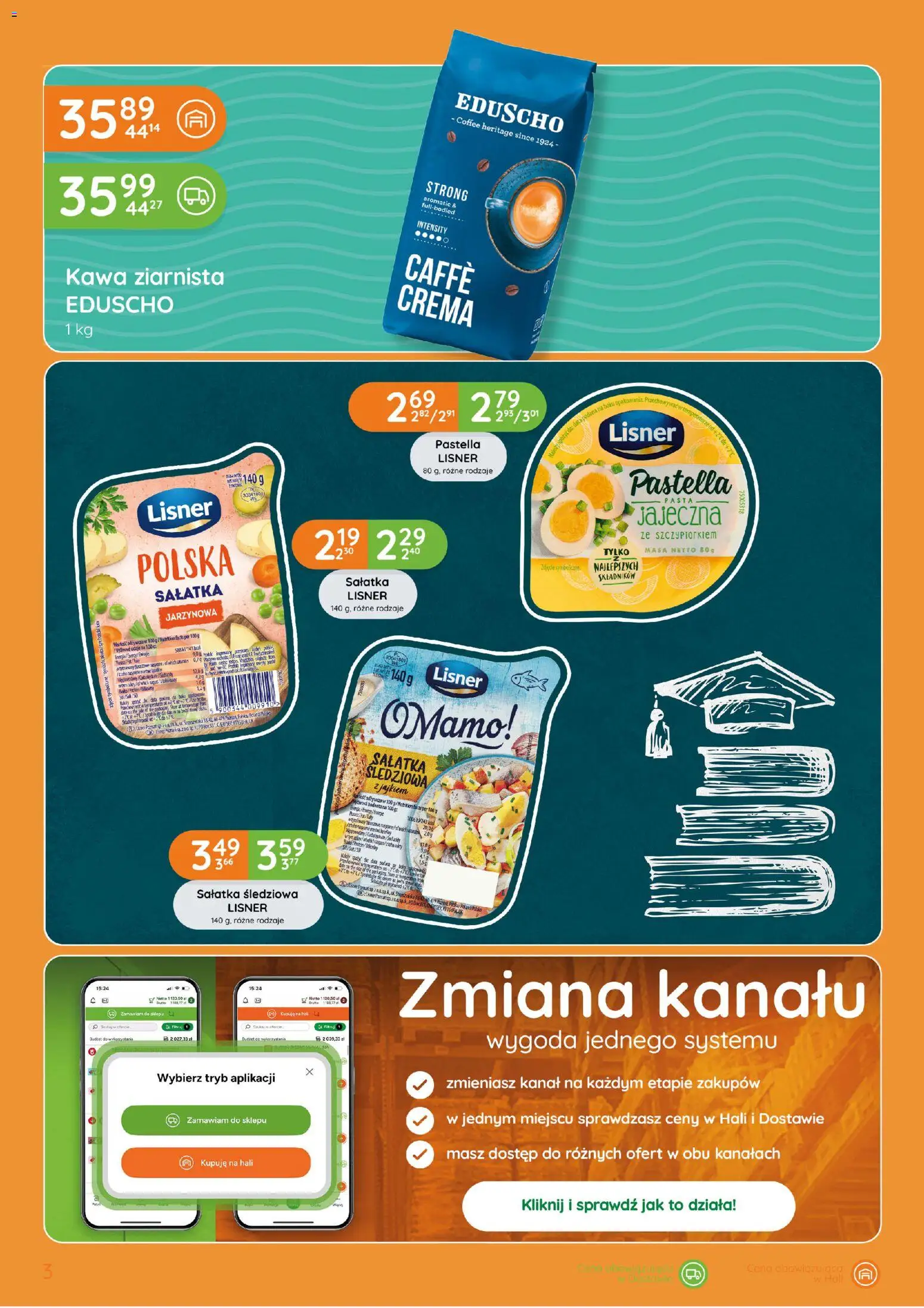 Eurocash gazetka - Katalog Studencka Przerwa na Kawę od 08.10.2026 | Strona: 3 | Produkty: Kawa ziarnista, Kawa, Sałatka