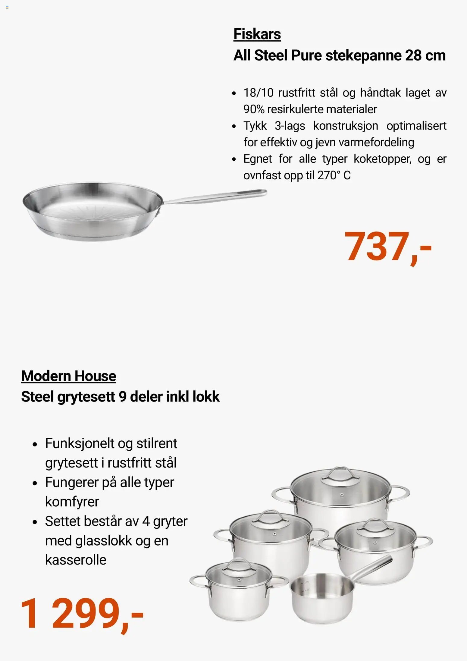 {H1} | Side: 3 | Produkter: Stekepanne, 1, Håndtak