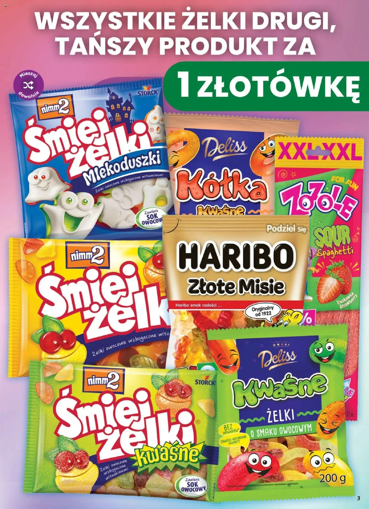 Dino gazetka - Weekendowe Okazje od 21.08.2026 | Strona: 3 | Produkty: Spaghetti, Żelki