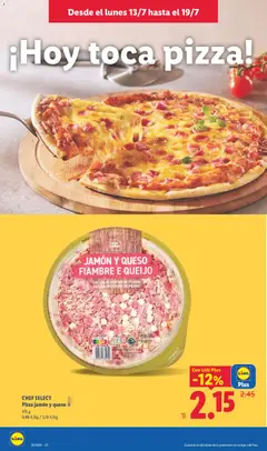 Vista previa CHEF SELECT Pizza jamón y queso, Pizza jamón y queso válido desde el 13/07/2026 | Página: 14