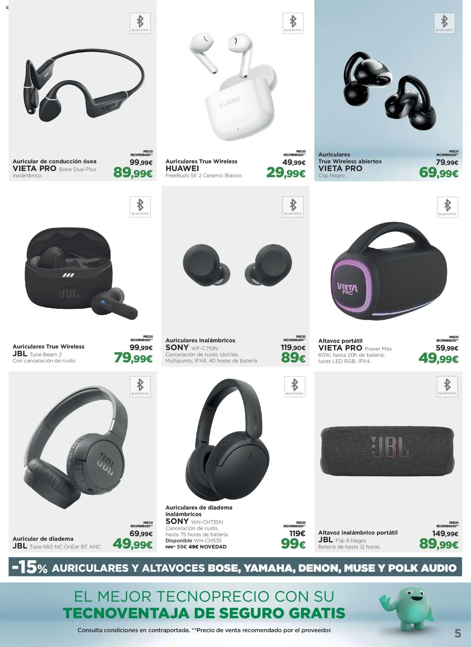 El Corte Inglés Los Tecnoprecios │ válido desde el 26/10/2026 | Página: 5 | Productos: Portátil, Audio, Auriculares, Altavoz