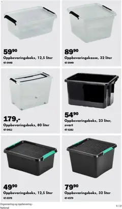 Forhåndsvisning av Biltema kundeavis Organisering og oppbevaring gyldig fra 05/09/2026 | Side: 23 | Produkter: Oppbevaringsbokser