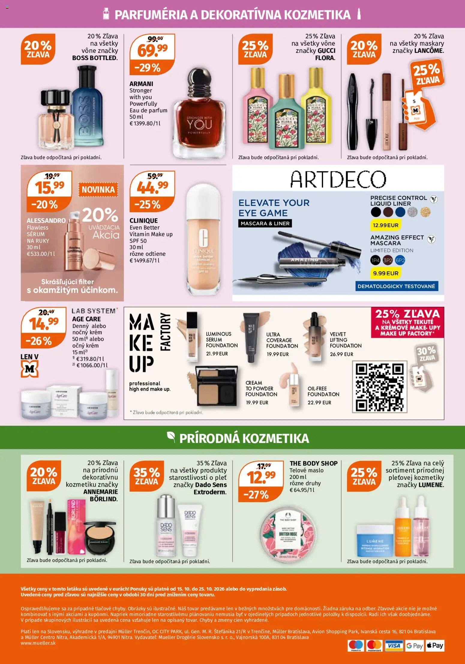 Nové Müller akcie – leták je platný od 15.10.2026 | Strana: 8 | Produkty: Maslo, Make up, Krém