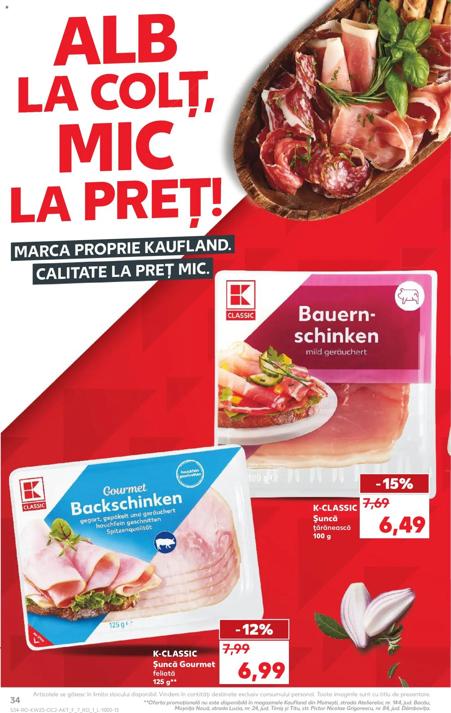 Noul catalog Kaufland – valabil de la 03.06.2026 | Pagină: 34 | Produse: Șuncă