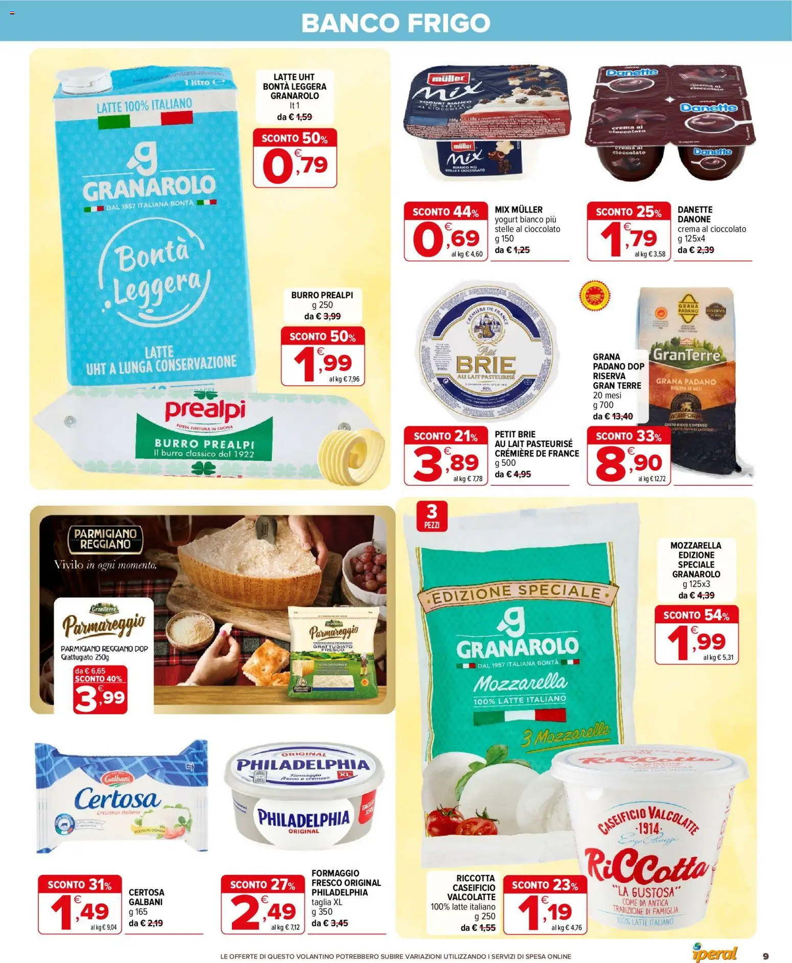 Volantino Iperal del 28/10/2026 | Pagina: 9 | Prodotti: Crema, Porta, Parmigiano reggiano, Parmigiano