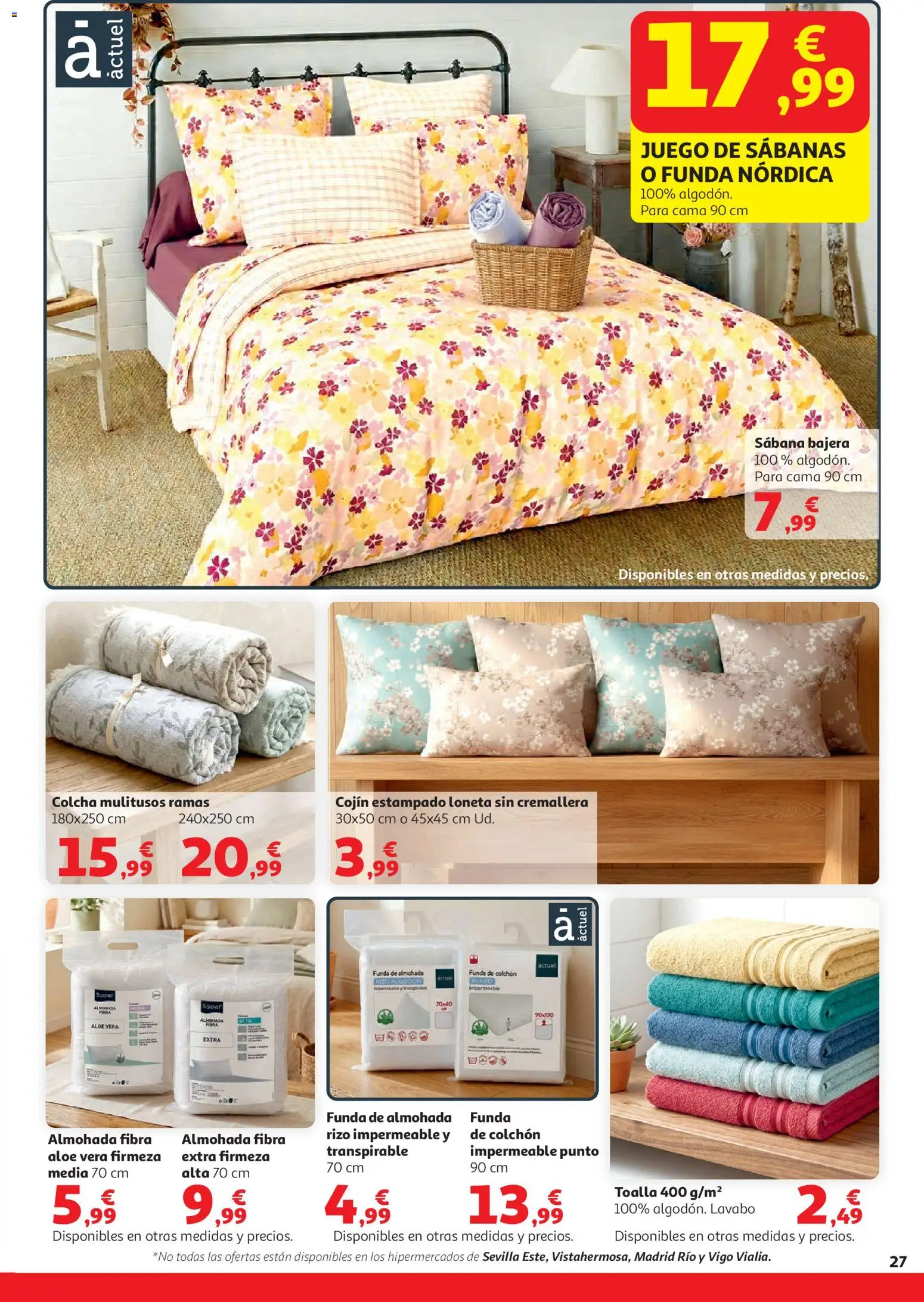 Alcampo  HG General Cat │ válido desde el 07.04.2026 | Página: 27 | Productos: Juego de sábanas, Cama, Almohada, Cojín