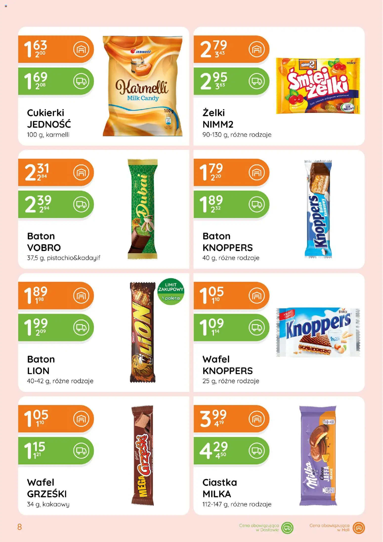 Eurocash gazetka - Ofensywa Spożywcza od 29.10.2026 | Strona: 8 | Produkty: Knoppers, Baton, Cukierki, Ciastka