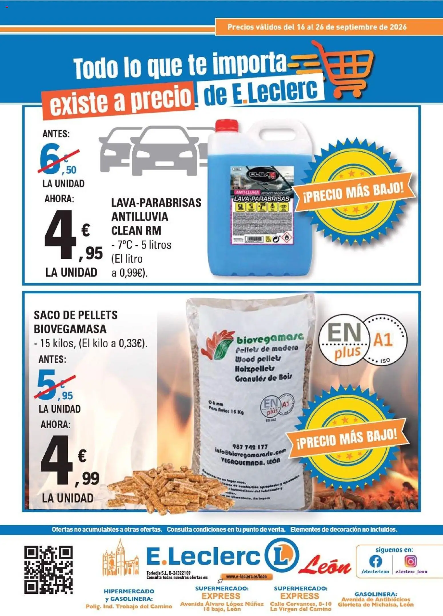 E.Leclerc - León │ válido desde el 16/09/2026 | Página: 16 | Productos: Té, Decoración, Pellets de madera