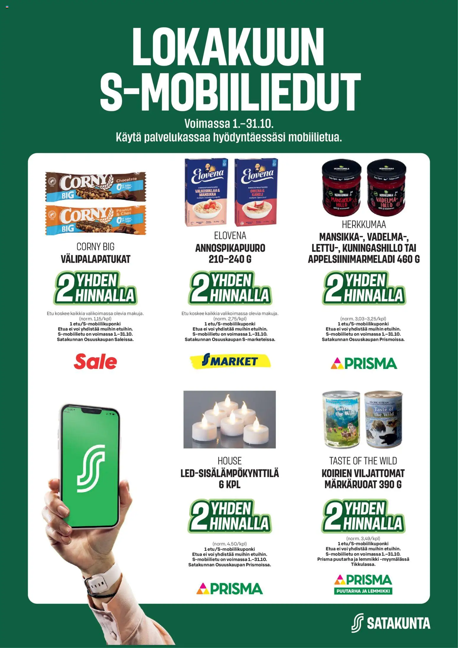 Prisma Lokakuun S--Mobiiliedut – voimassa 01/10/2026 alkaen | Sivu: 1 | Tuotteet: Vadelma, Kaneli, Voi