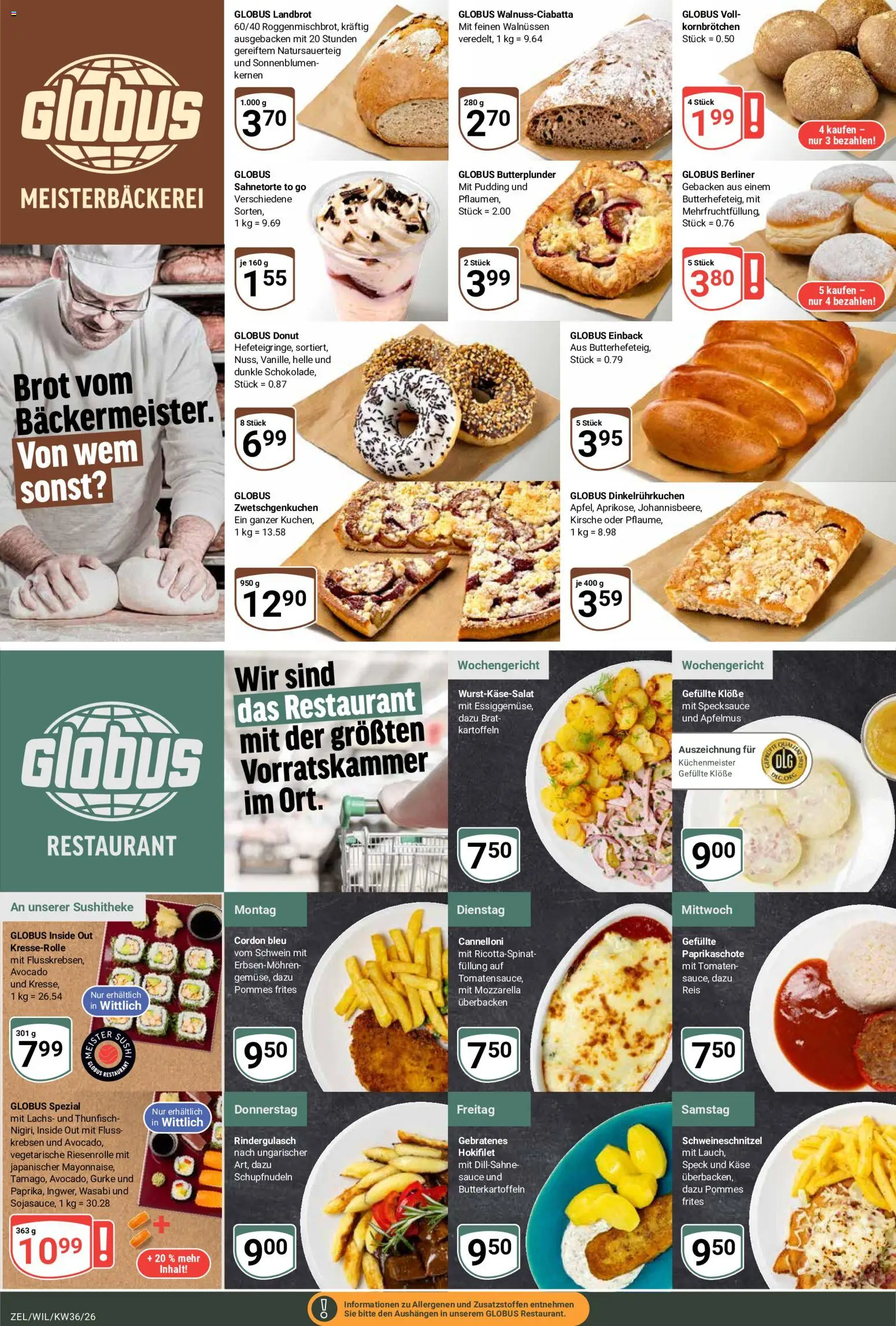 Globus Prospekt Zell – gültig ab 31.08.2026 | Seite: 10 | Produkte: Rindergulasch, Käse, Avocado, Brot