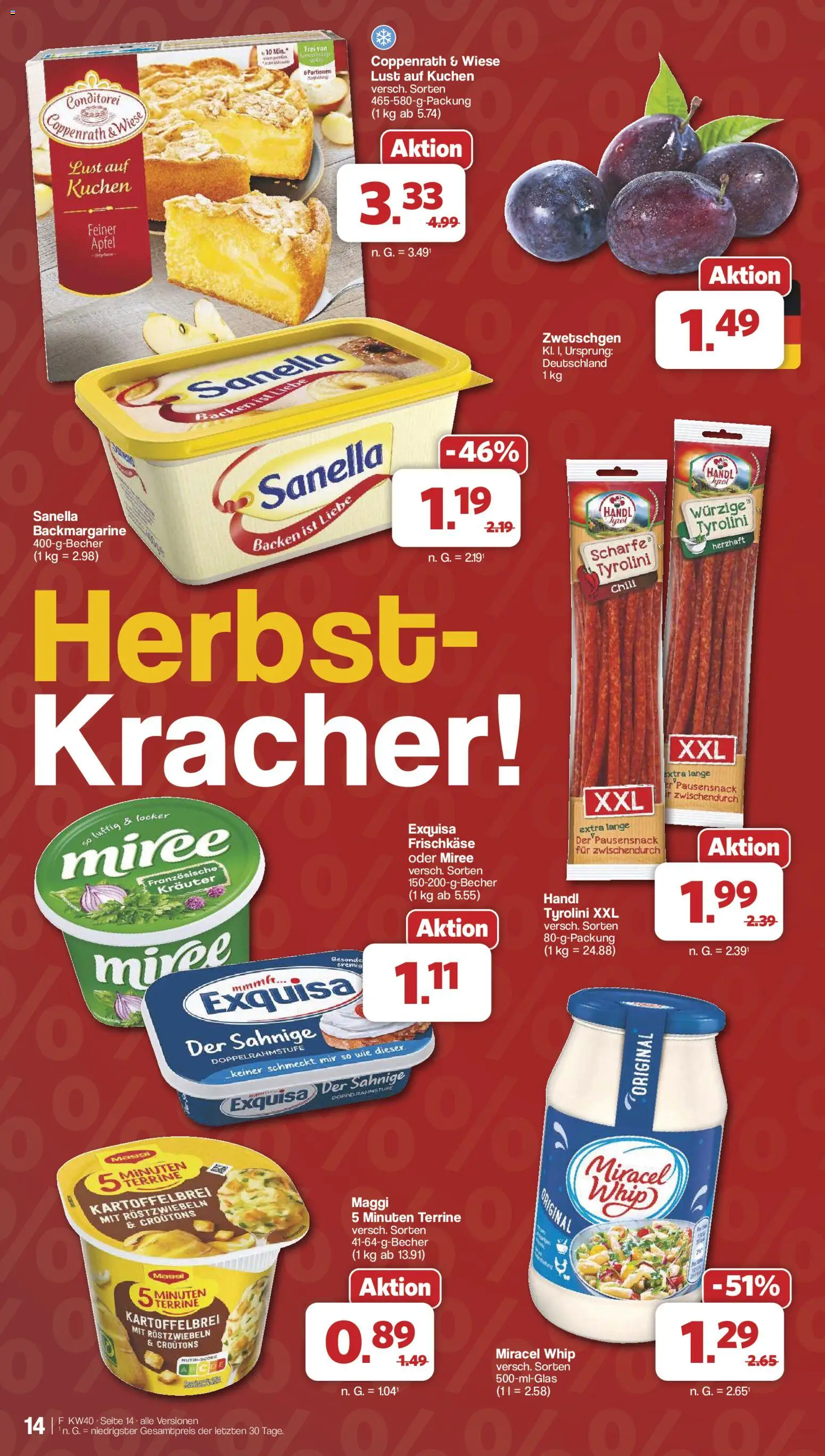Famila Nordwest Prospekt – gültig ab 28.09.2026 | Seite: 14 | Produkte: Maggi, Äpfel, Zwetschgen, Sanella
