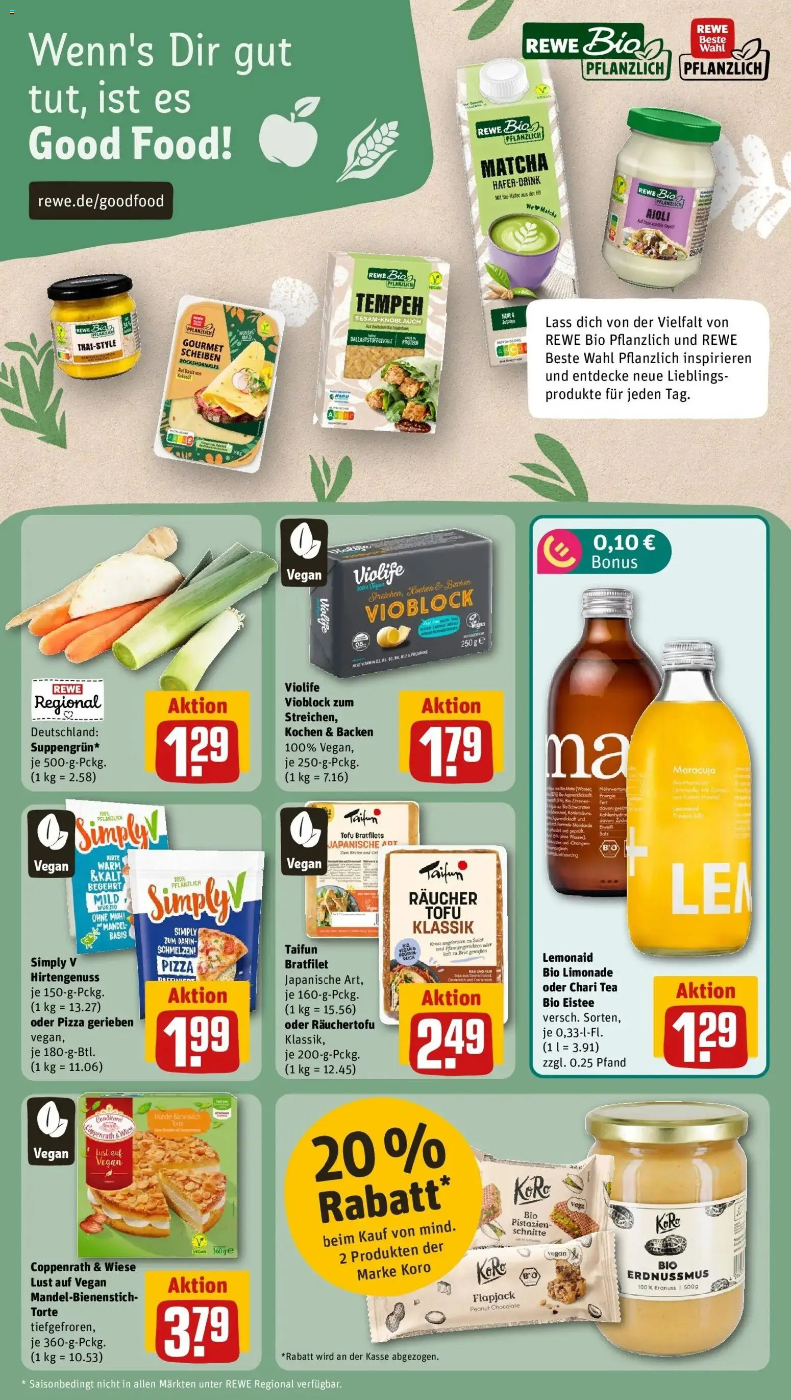 REWE Prospekt ab 19.10.2026 zum Blättern » Angebote | Seite: 28 | Produkte: Limonade, Haferdrink, Pizza, Salat