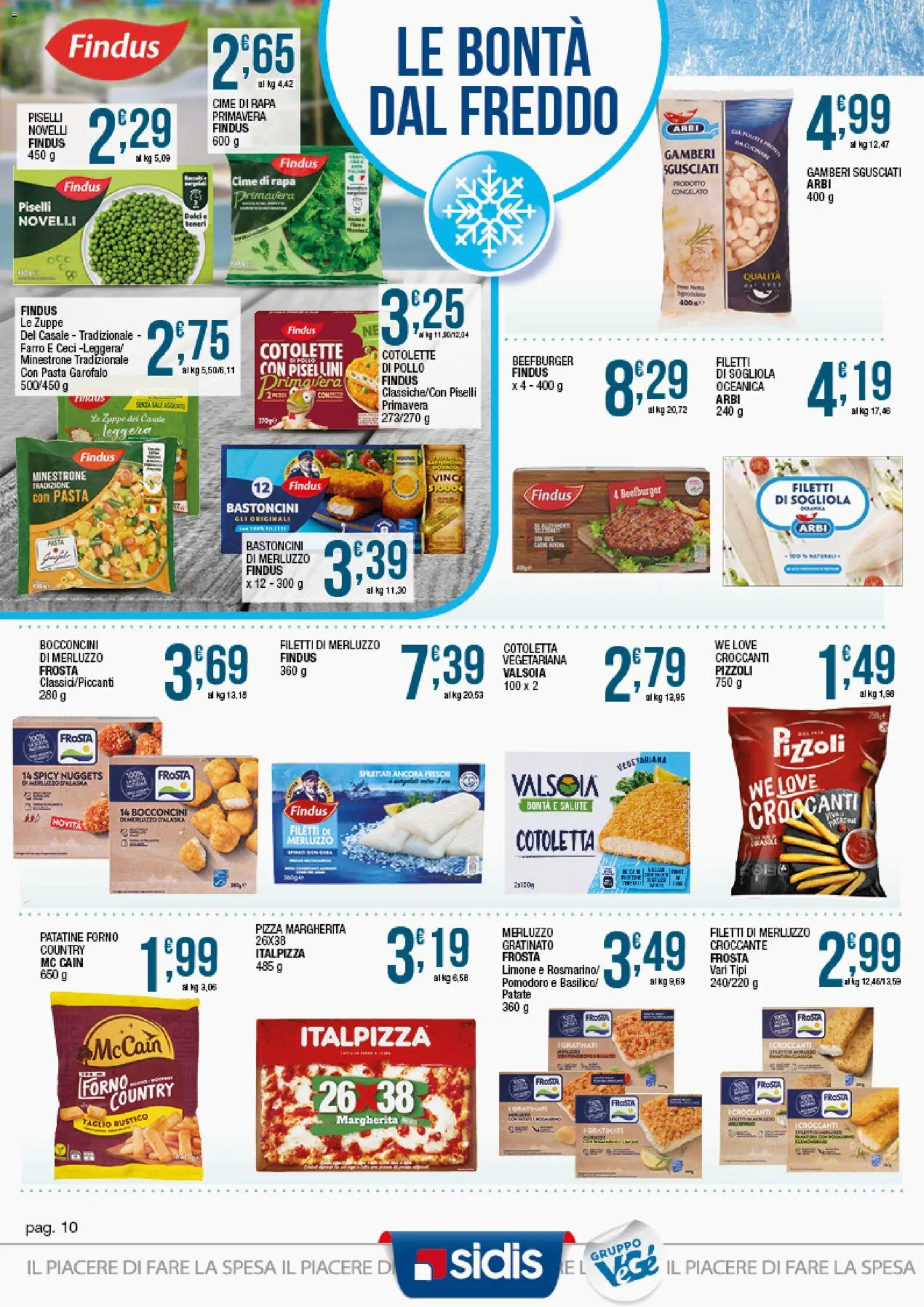 Volantino Sidis del 19/10/2026 | Pagina: 10 | Prodotti: Patatine, Ceci, Pomodoro, Pasta